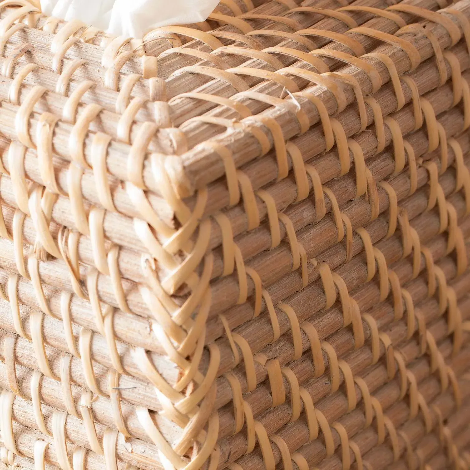Rectangular Tissue Box Holder - Whitewash, Rattan