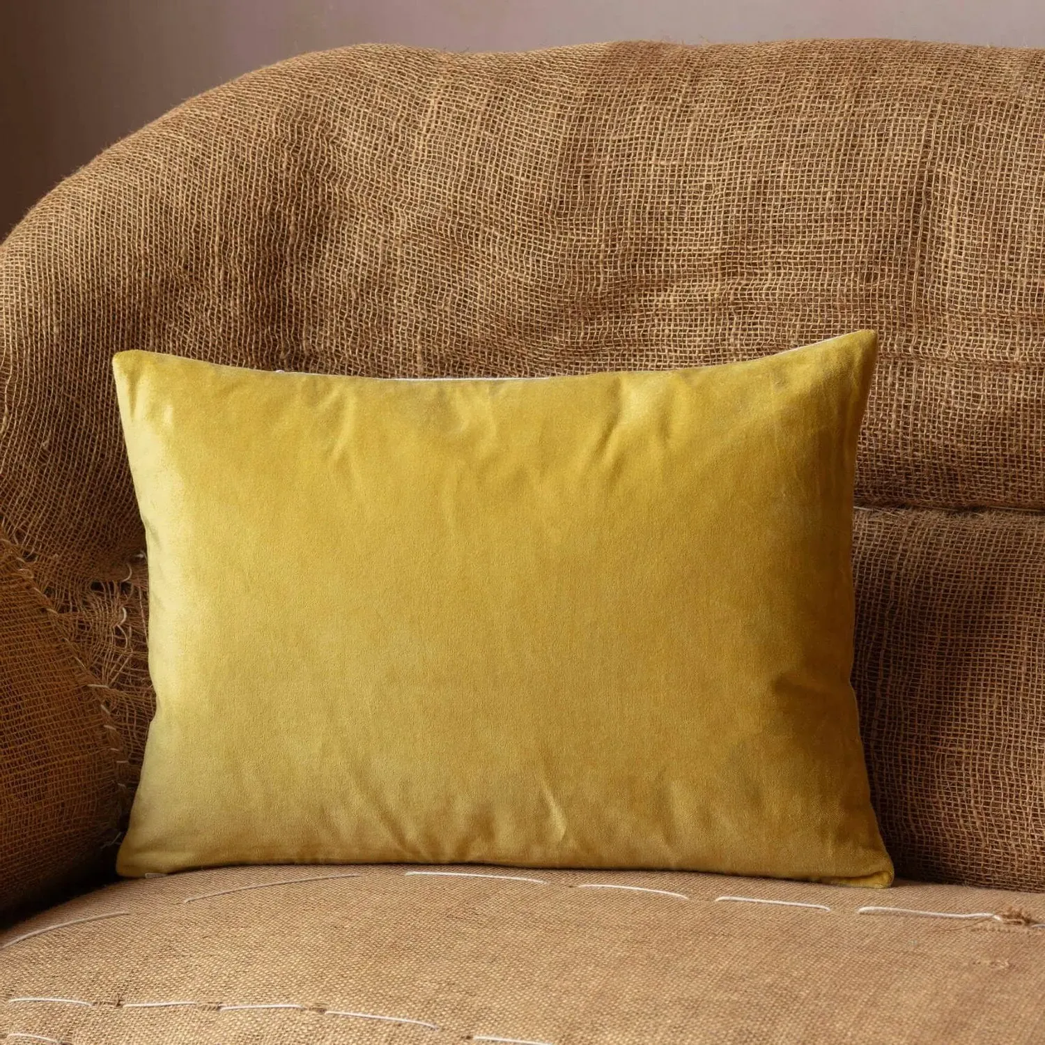 Rectangular Velvet Cushion - Pink, Linen