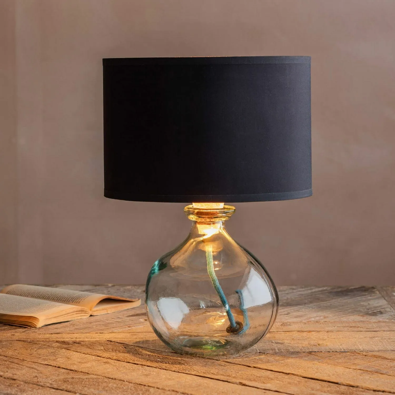 Recycled Glass Table Lamp - Clear