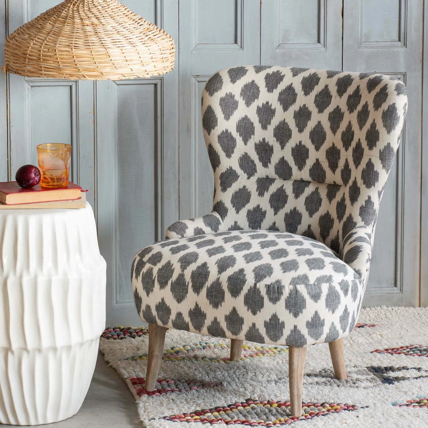 Ree Ikat Cocktail Chair - Mango Wood