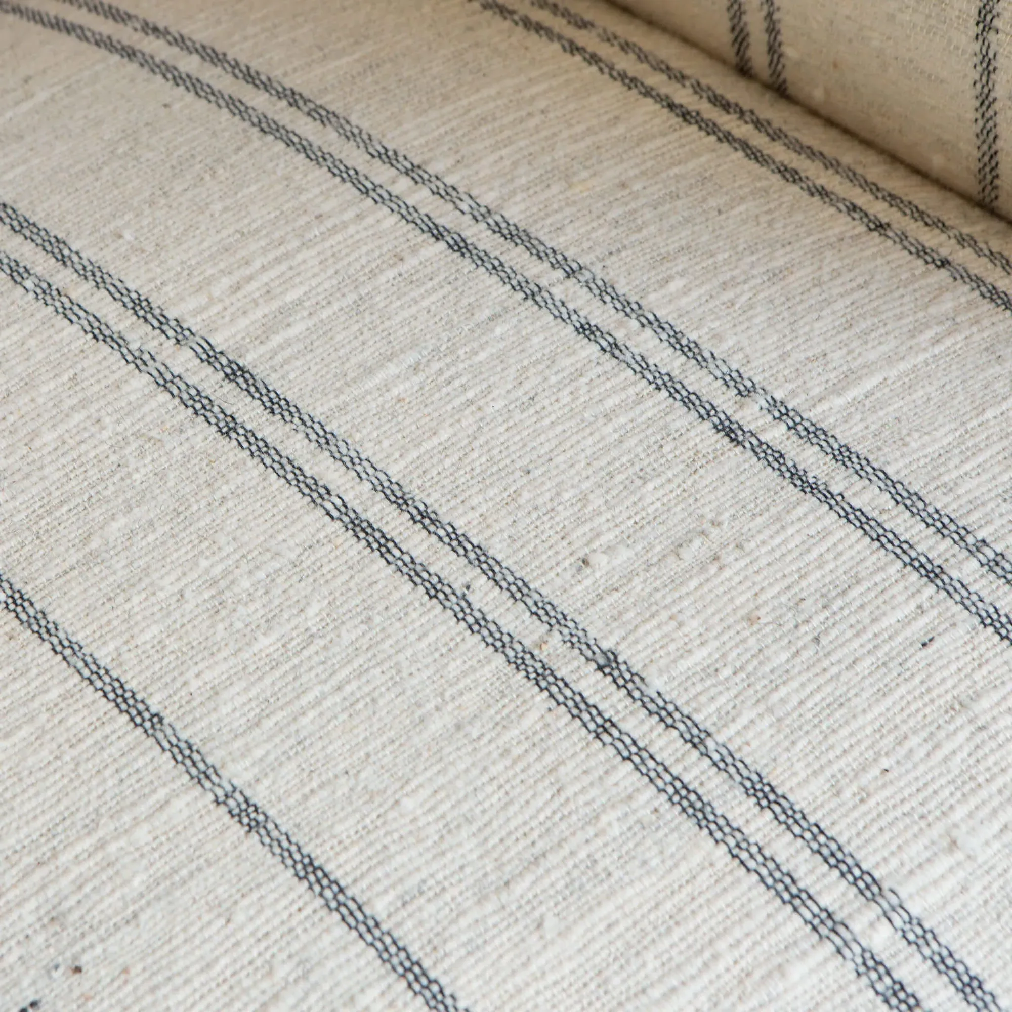 Renée Linen Stripe Armchair - Blond Wood