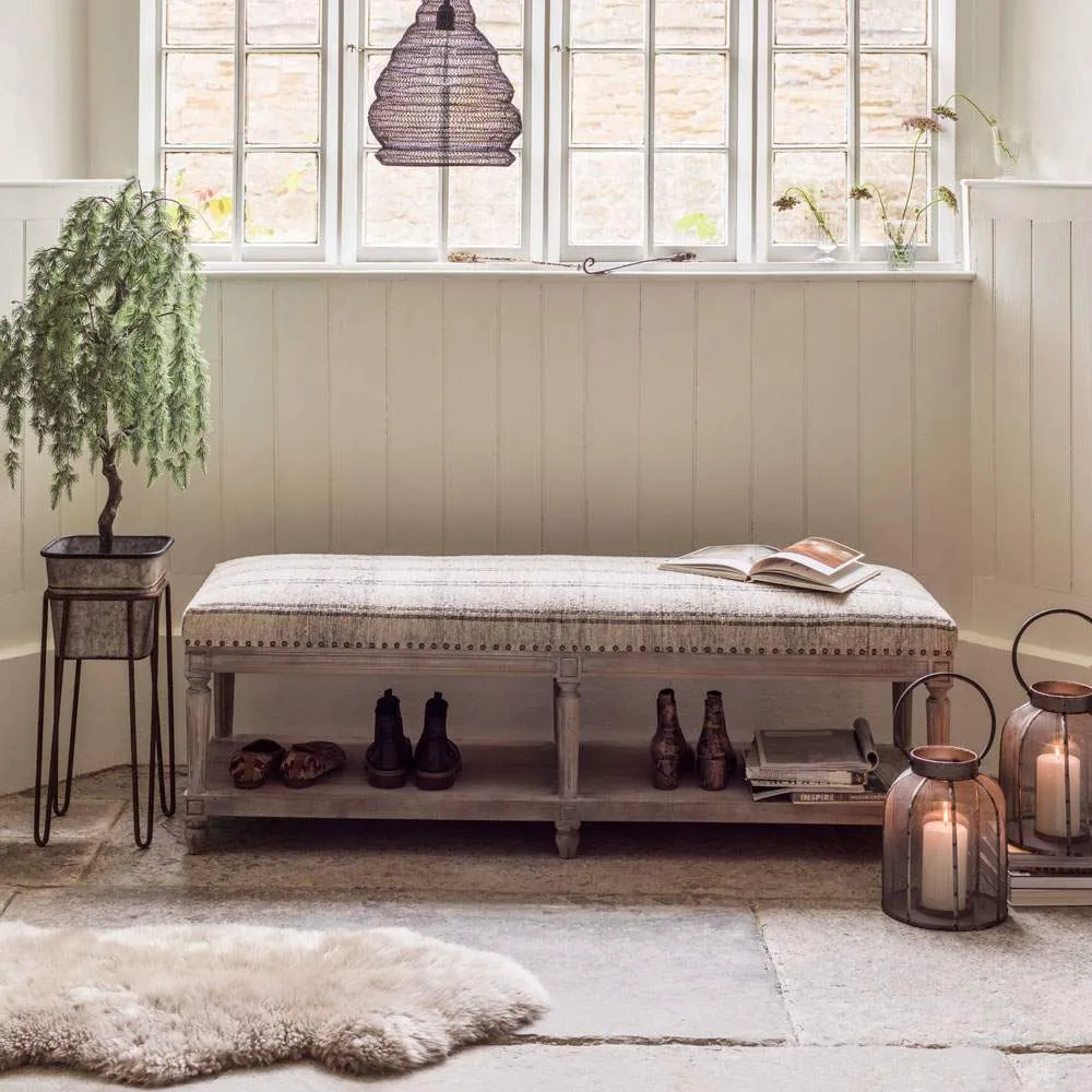 Renée Upholstered Bench - Mango Wood image