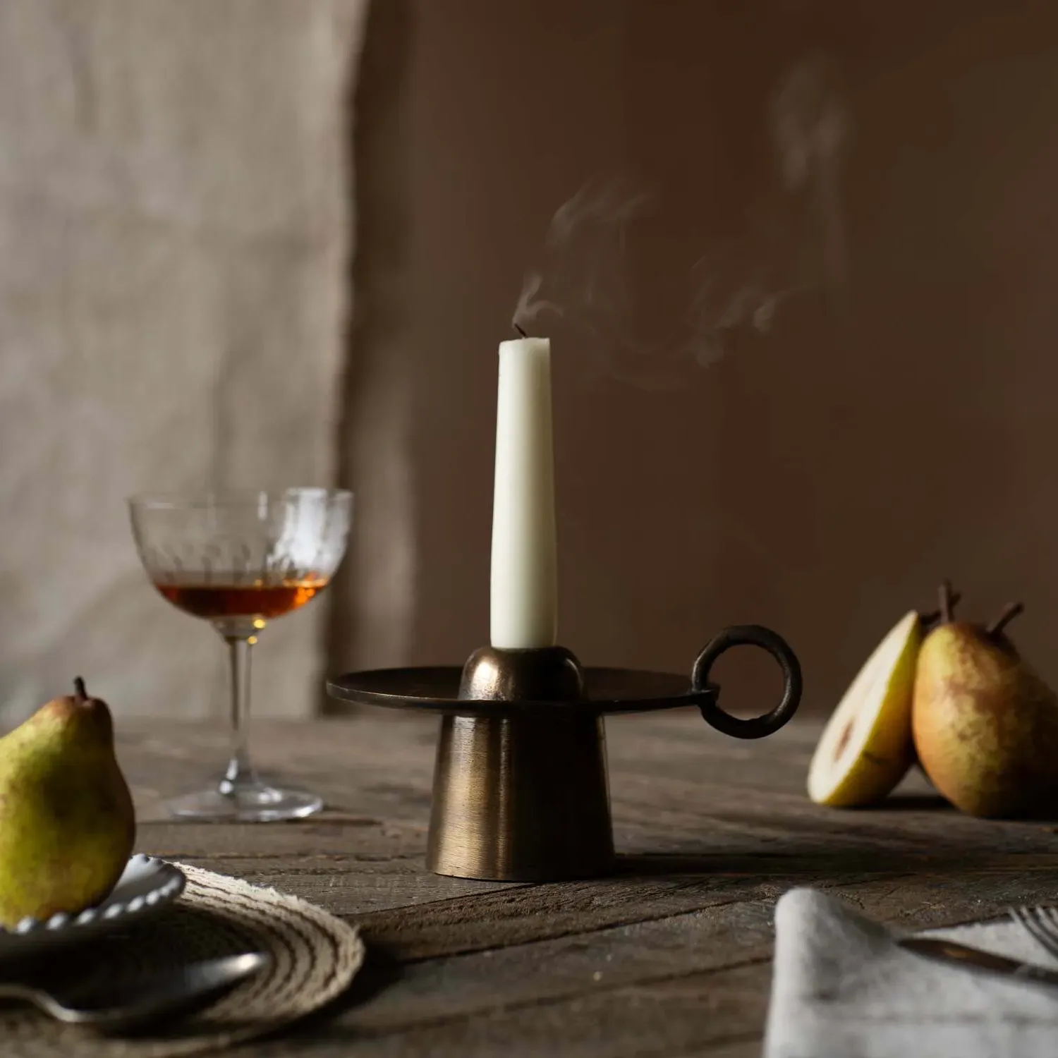 Rest Candle Holder - Gold, Metal