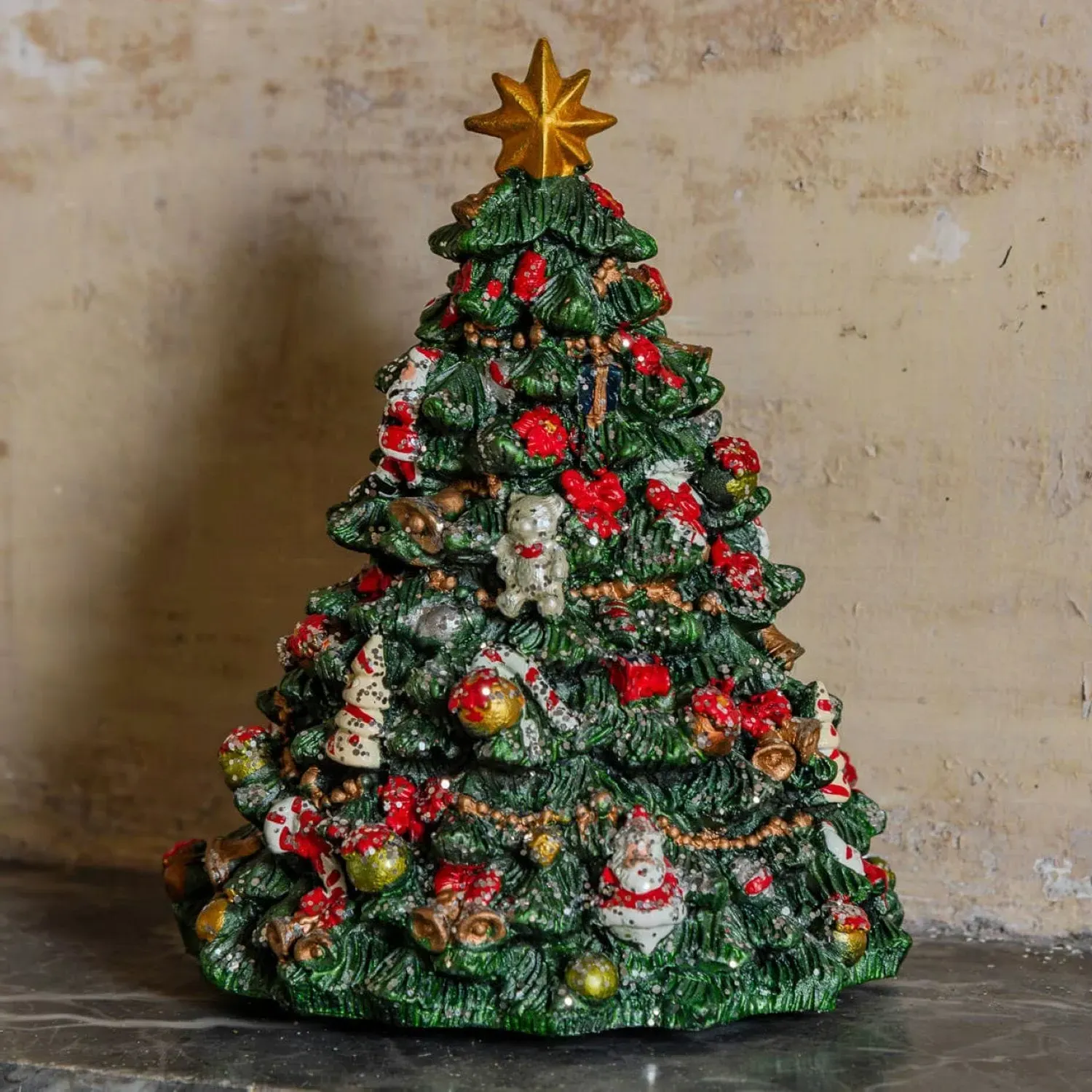 Revolving Christmas Tree Music Box - Resin