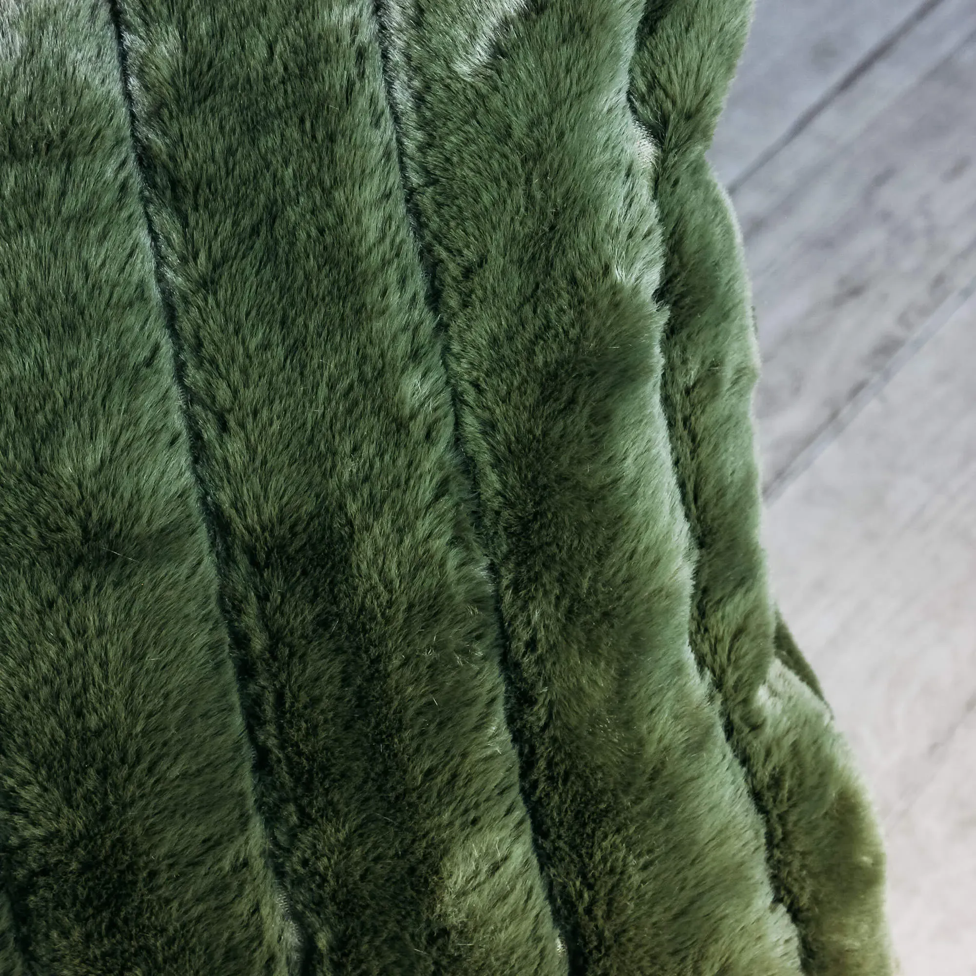 Ribbed Cushion - Olive Green, Polyester