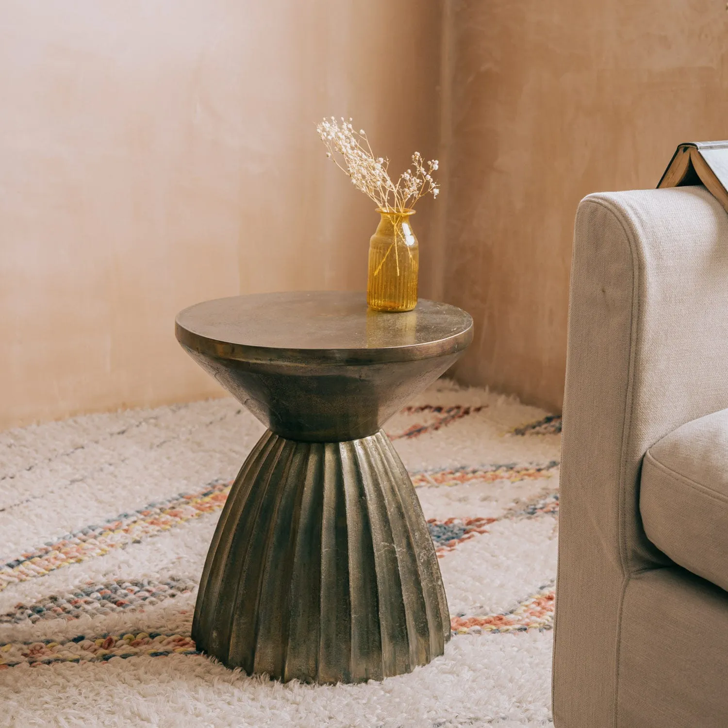 Ribbed Side Table - Aluminium image