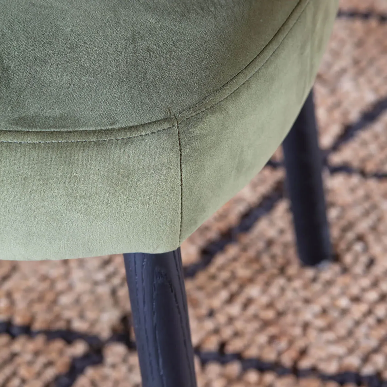 Rigby Dining Chair - Moss Green, Velvet