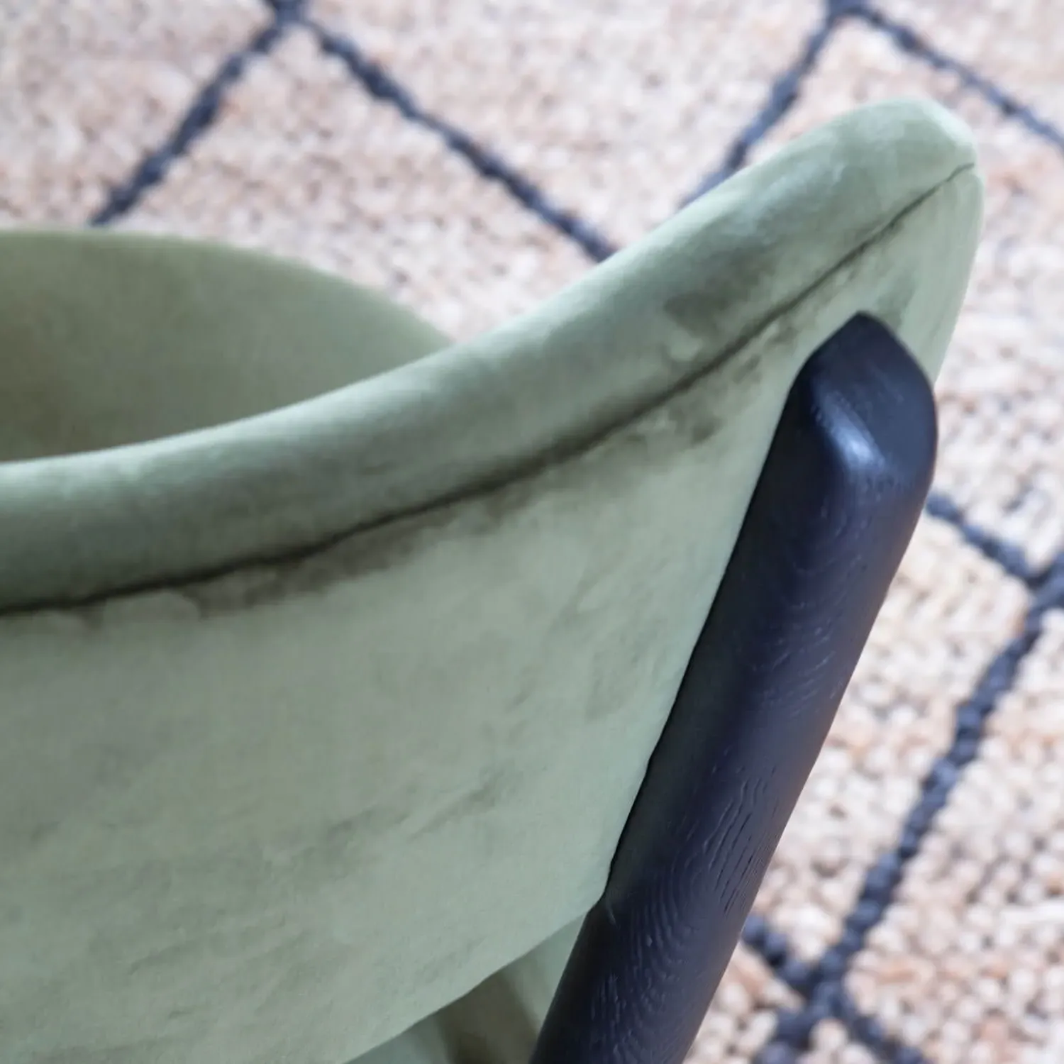 Rigby Dining Chair - Moss Green, Velvet