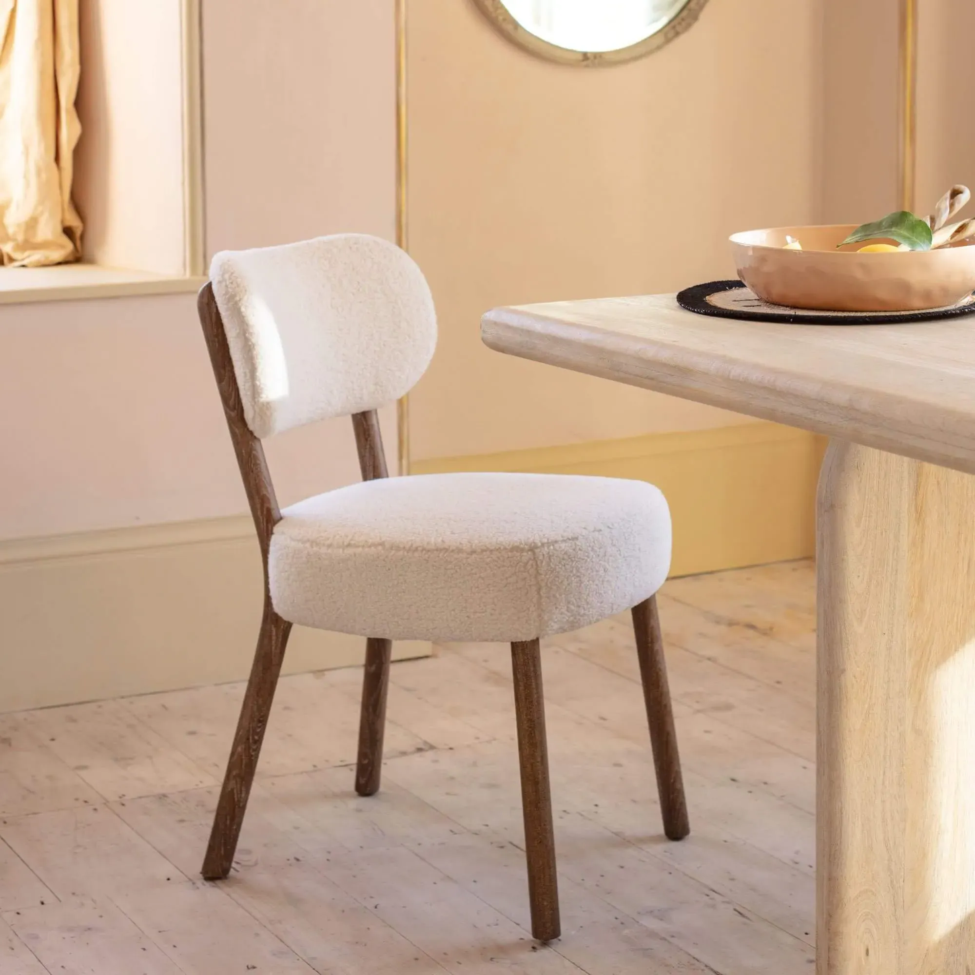 Rigby Dining Chair - White, Bouclé image