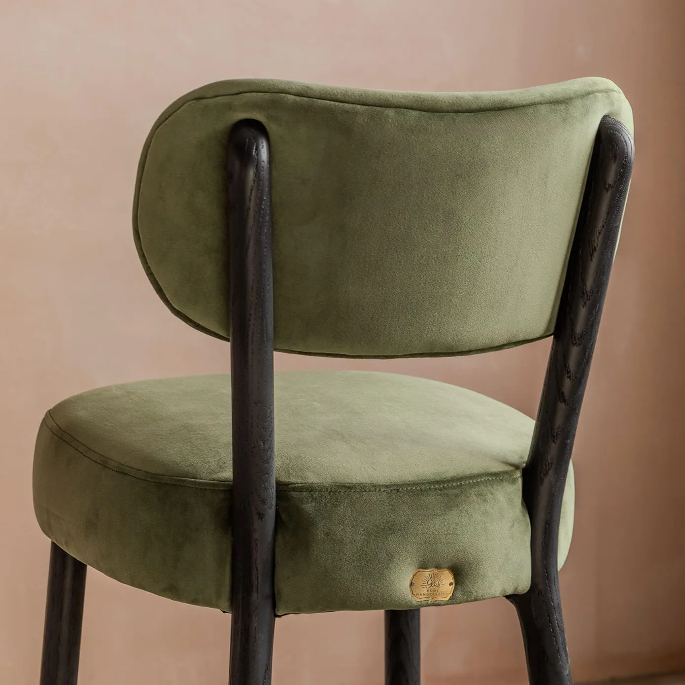 Rigby Kitchen Stool - Moss Green, Velvet