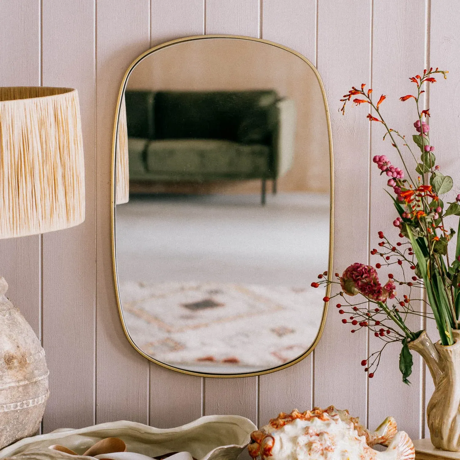 Robbie Wide Wall Mirror - Gold image