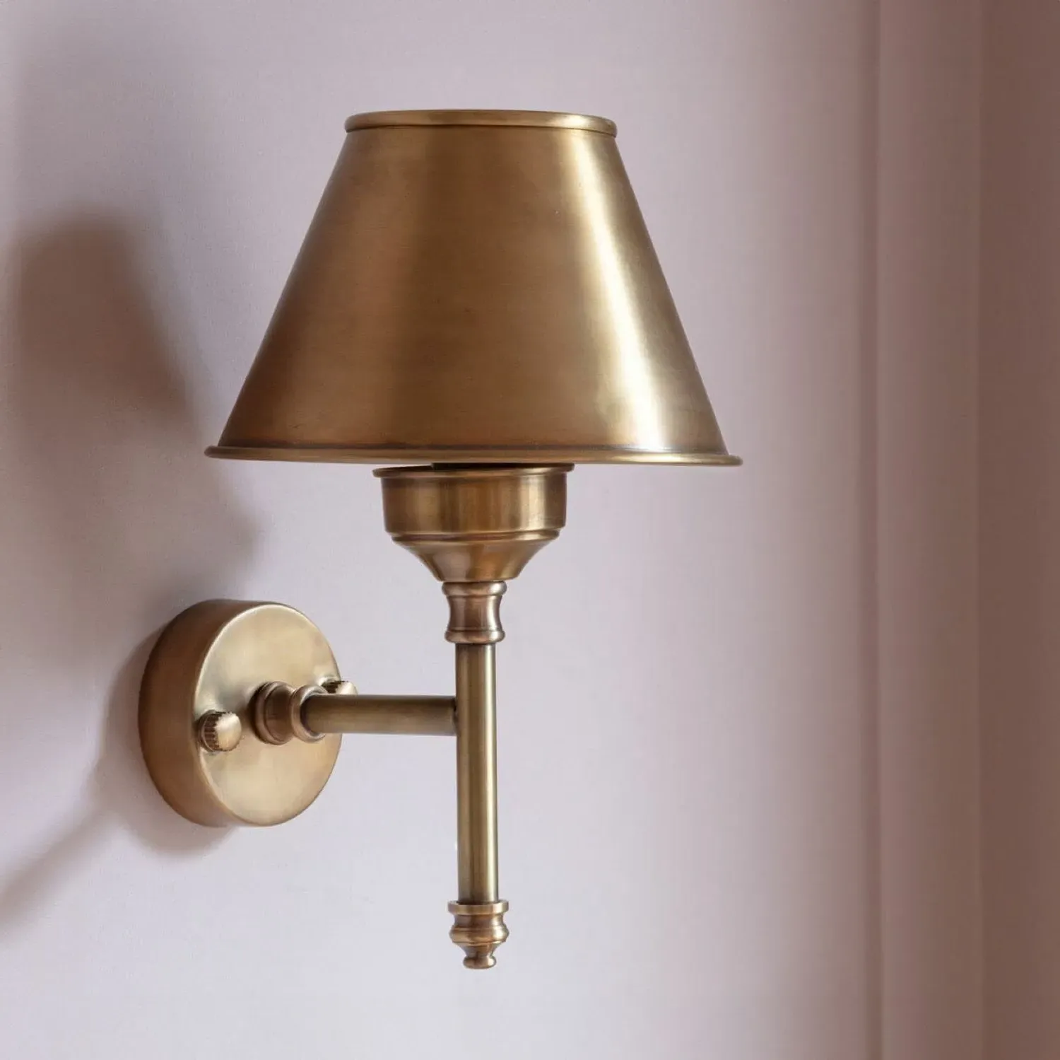 Rory Wall Light with Removable Shade - Antique Brass