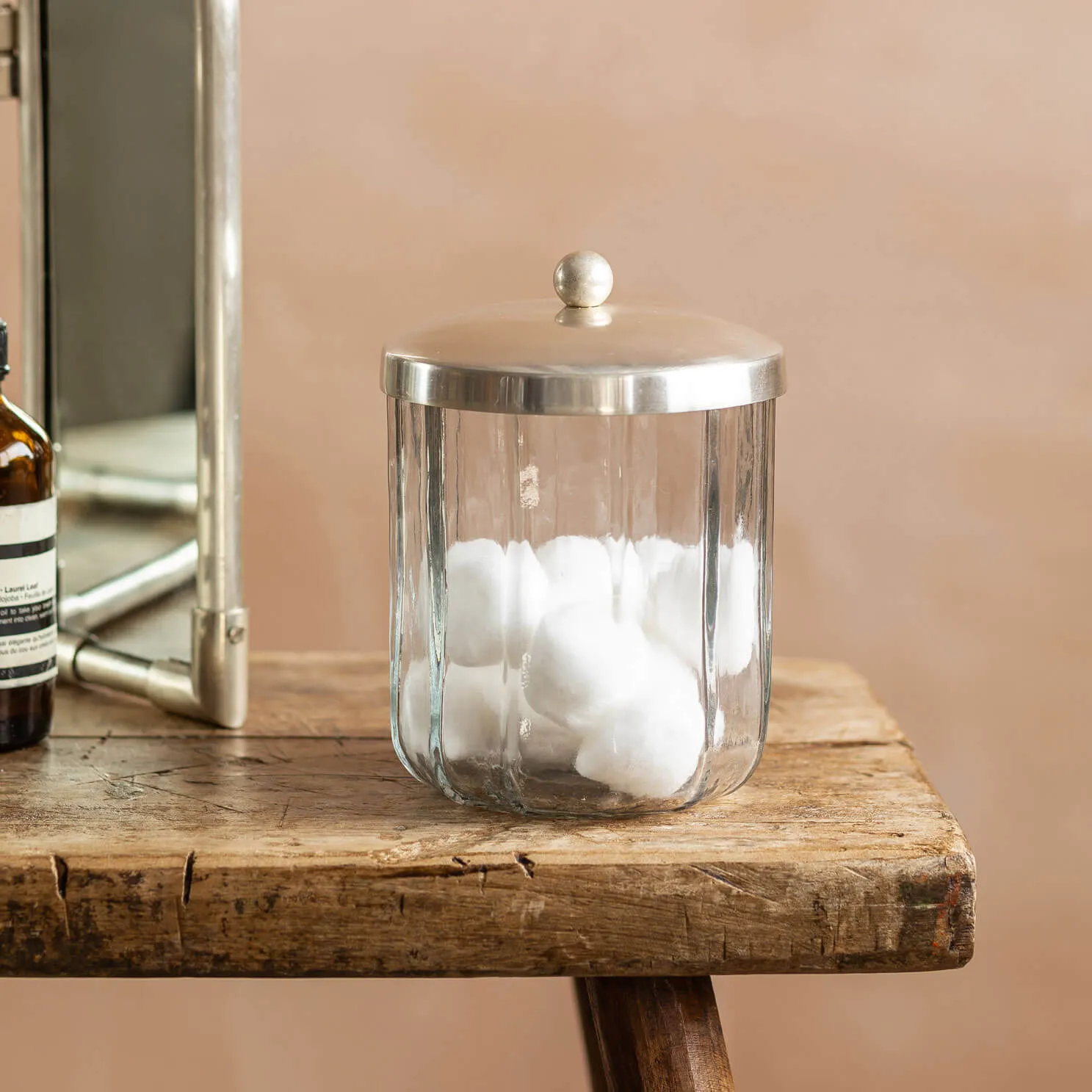 Rosalie Glass Storage Container - Antique Silver image