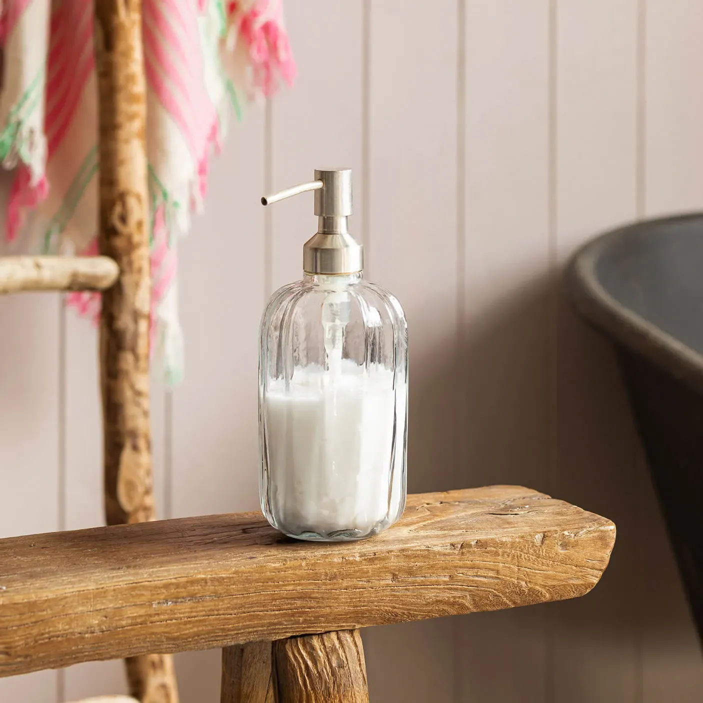 Rosalie Lotion Dispenser - Antique Silver