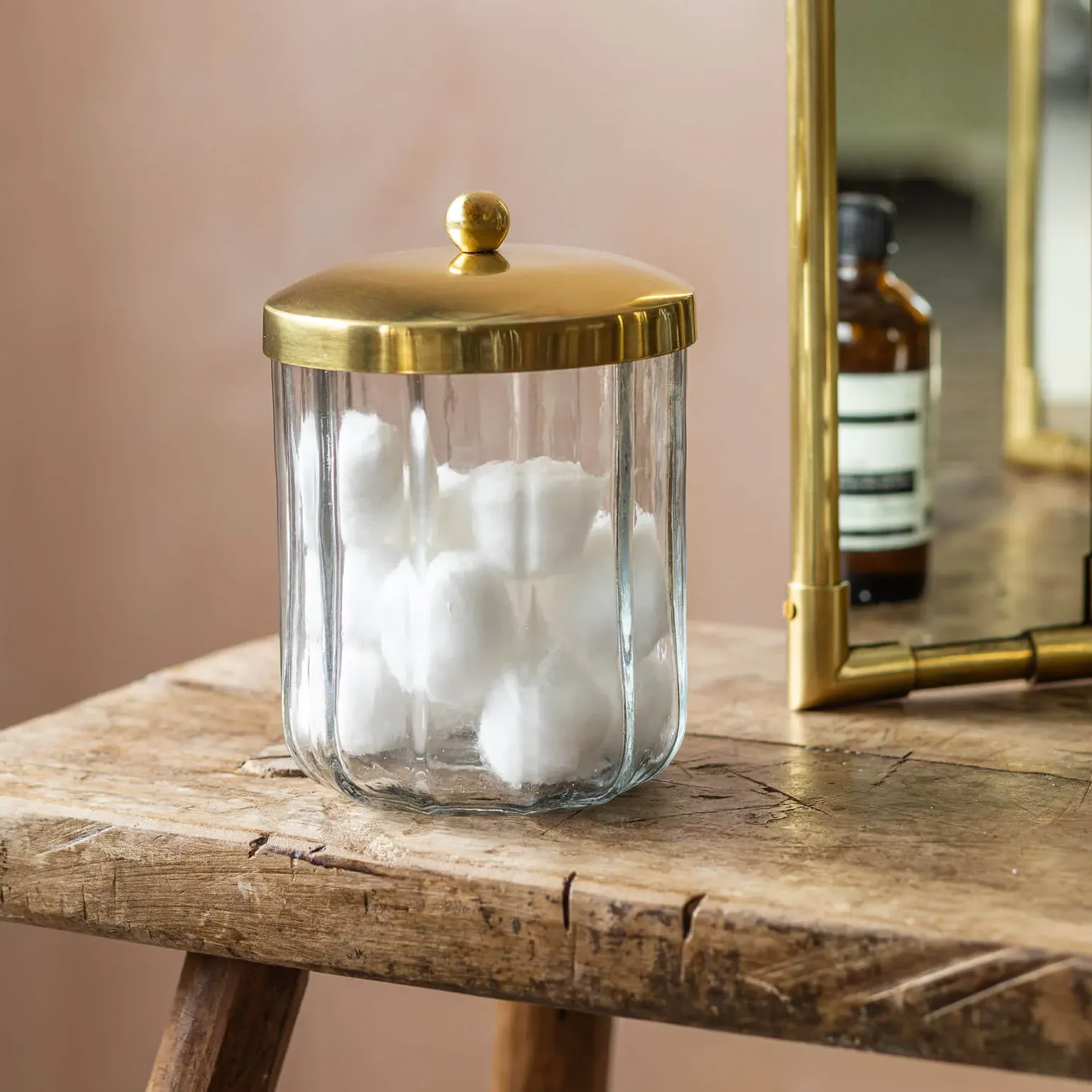 Rosalie Storage Container - Antique Gold, Glass