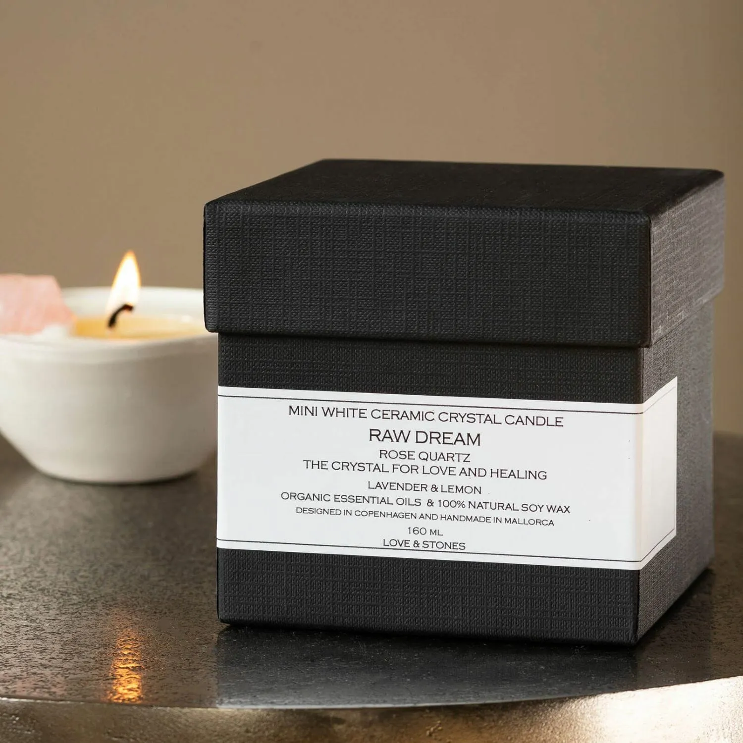 Rose Quartz Natural Wax Candle