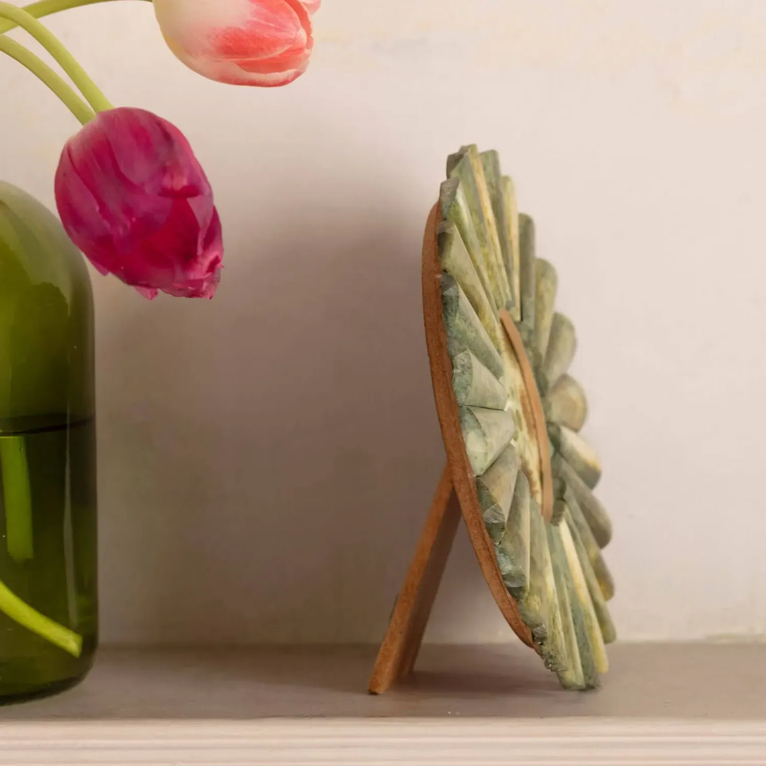 Round Bone Photo Frame - Green