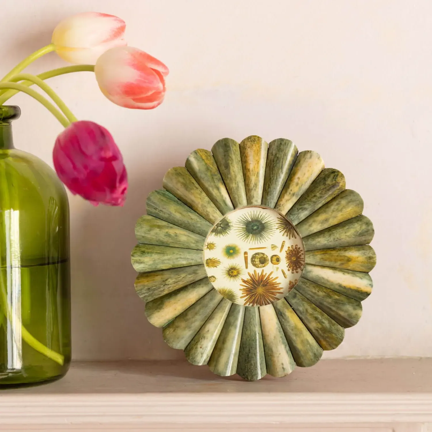 Round Bone Photo Frame - Green image