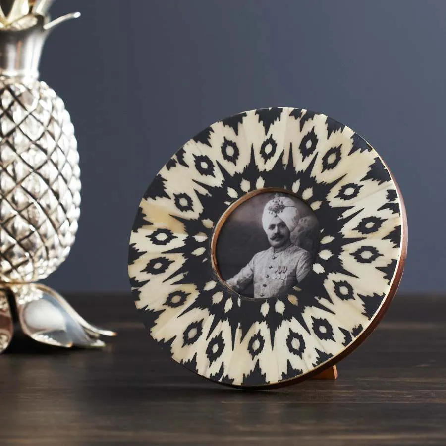 Round Bone Photo Frame - Grey image