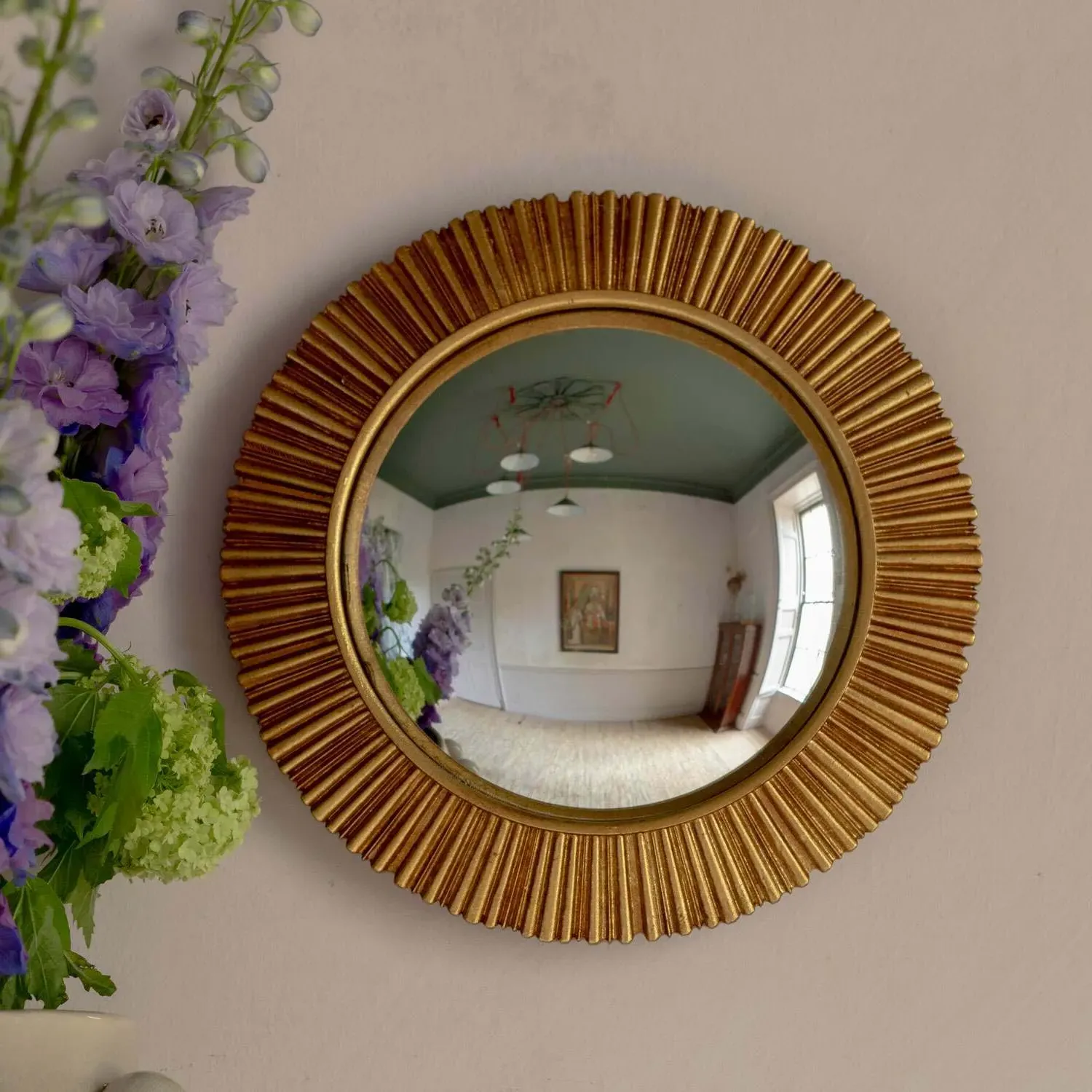 Round Convex Wall Mirror - Gold, Resin
