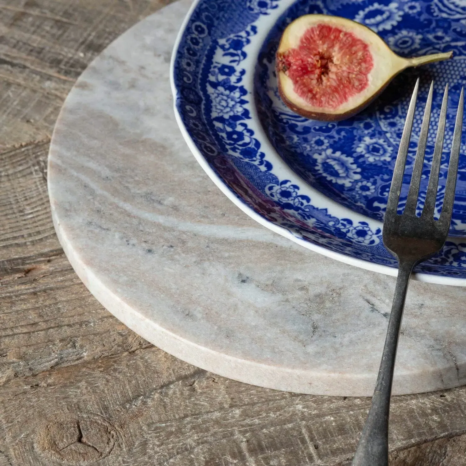 Round Marble Placemat - Brown