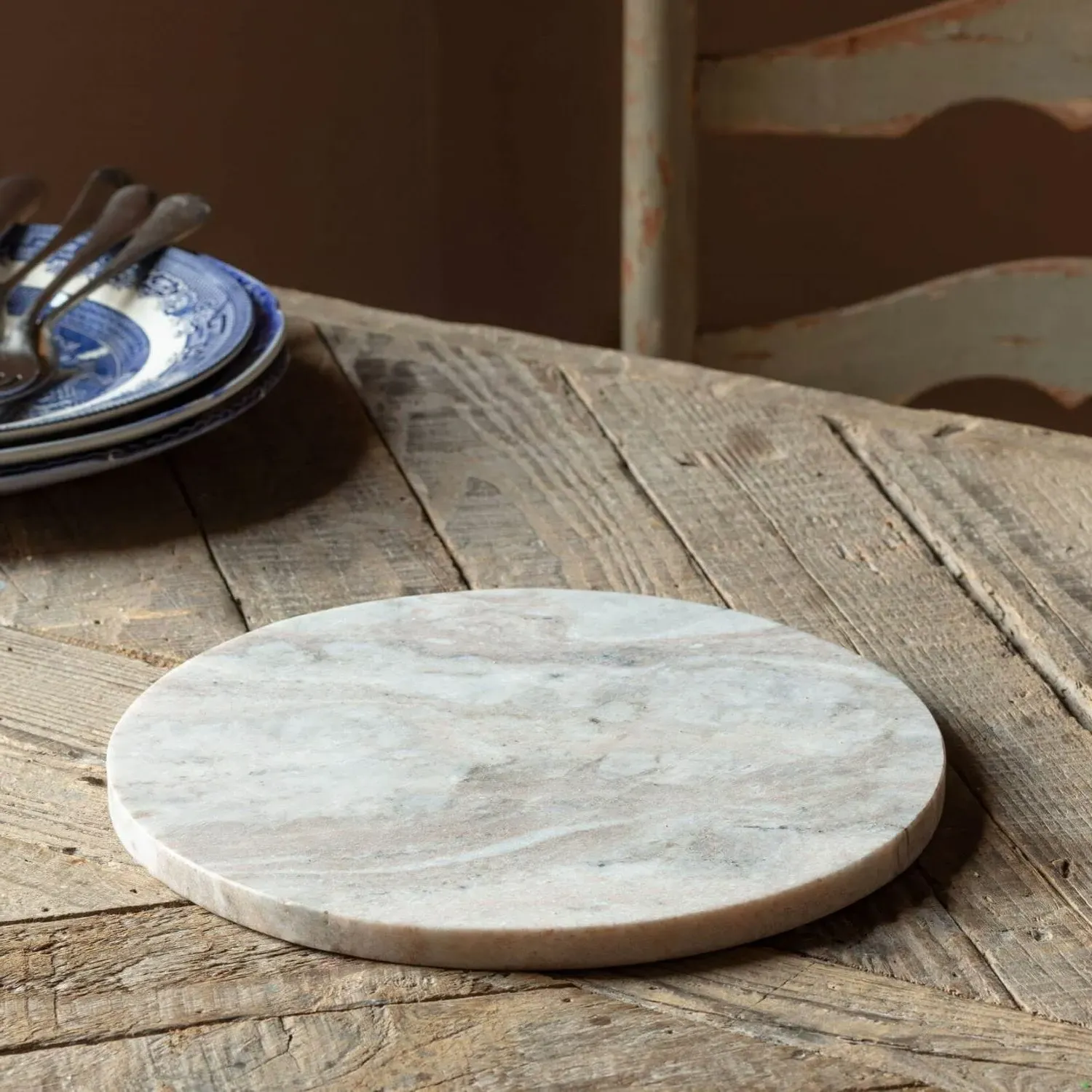 Round Marble Placemat - Brown