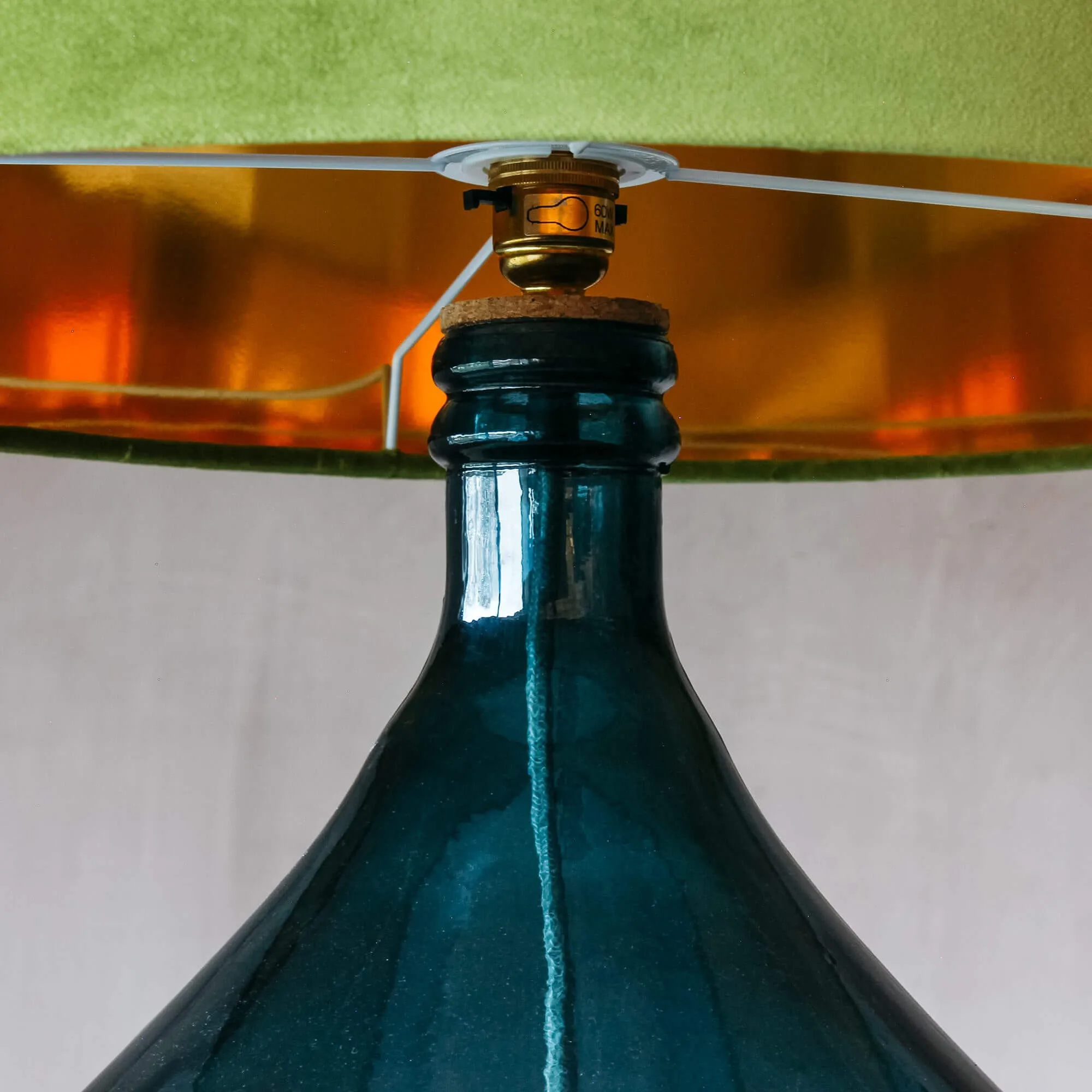 Round Table Lamp - Blue, Glass