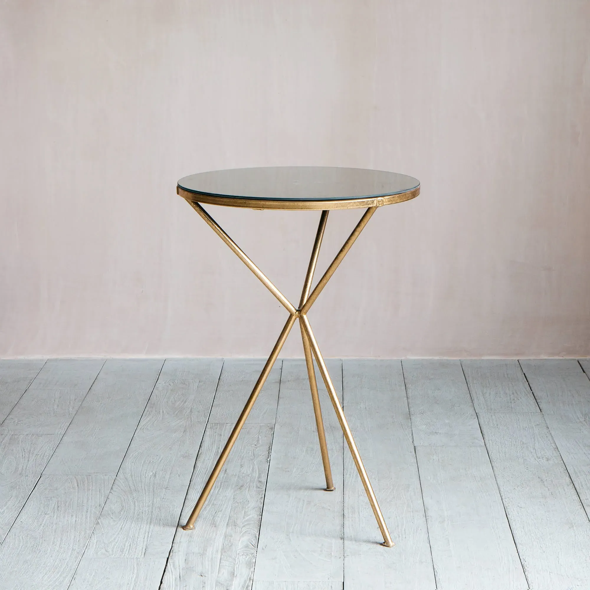 Round Tripod Side Table - Gold, Iron