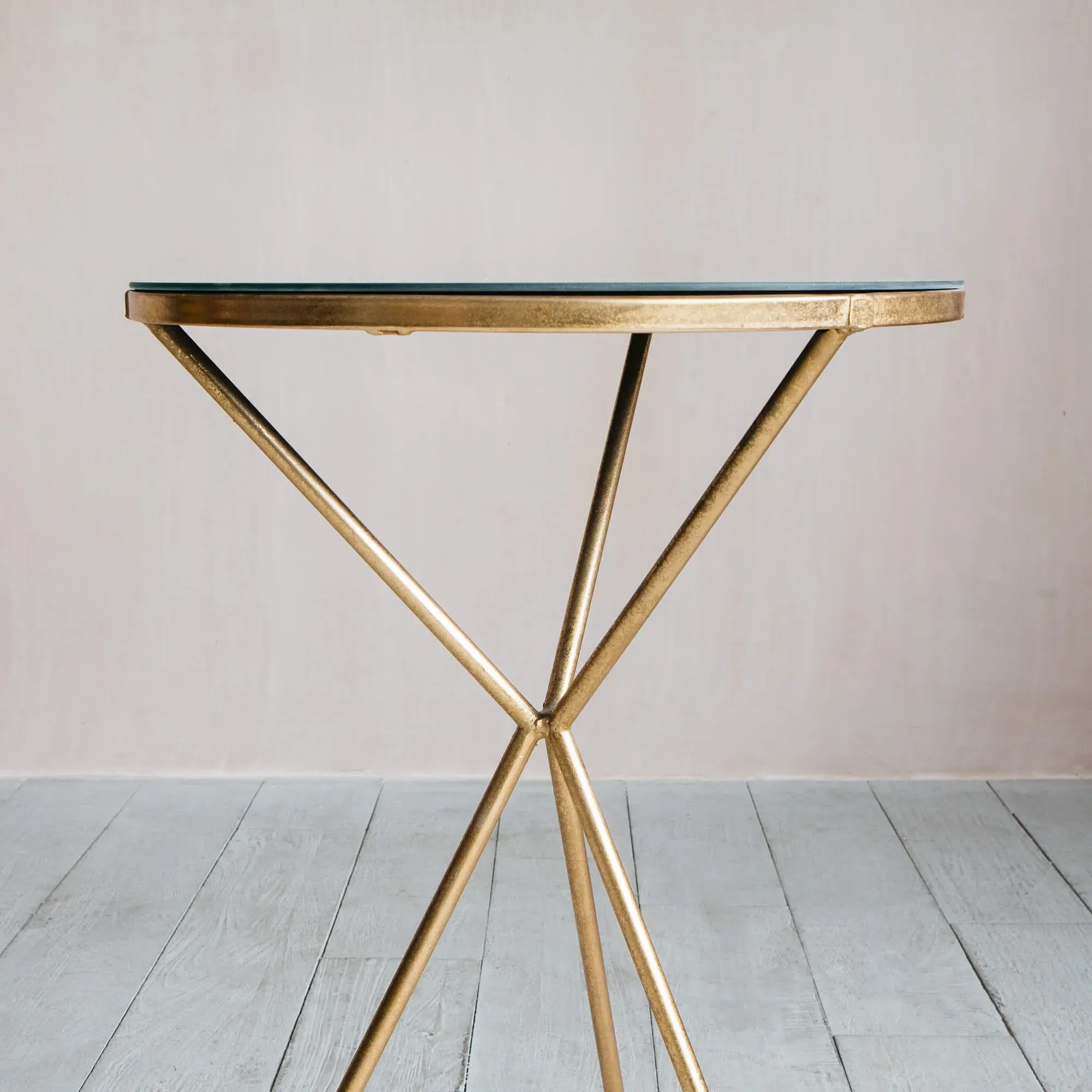 Round Tripod Side Table - Gold, Iron