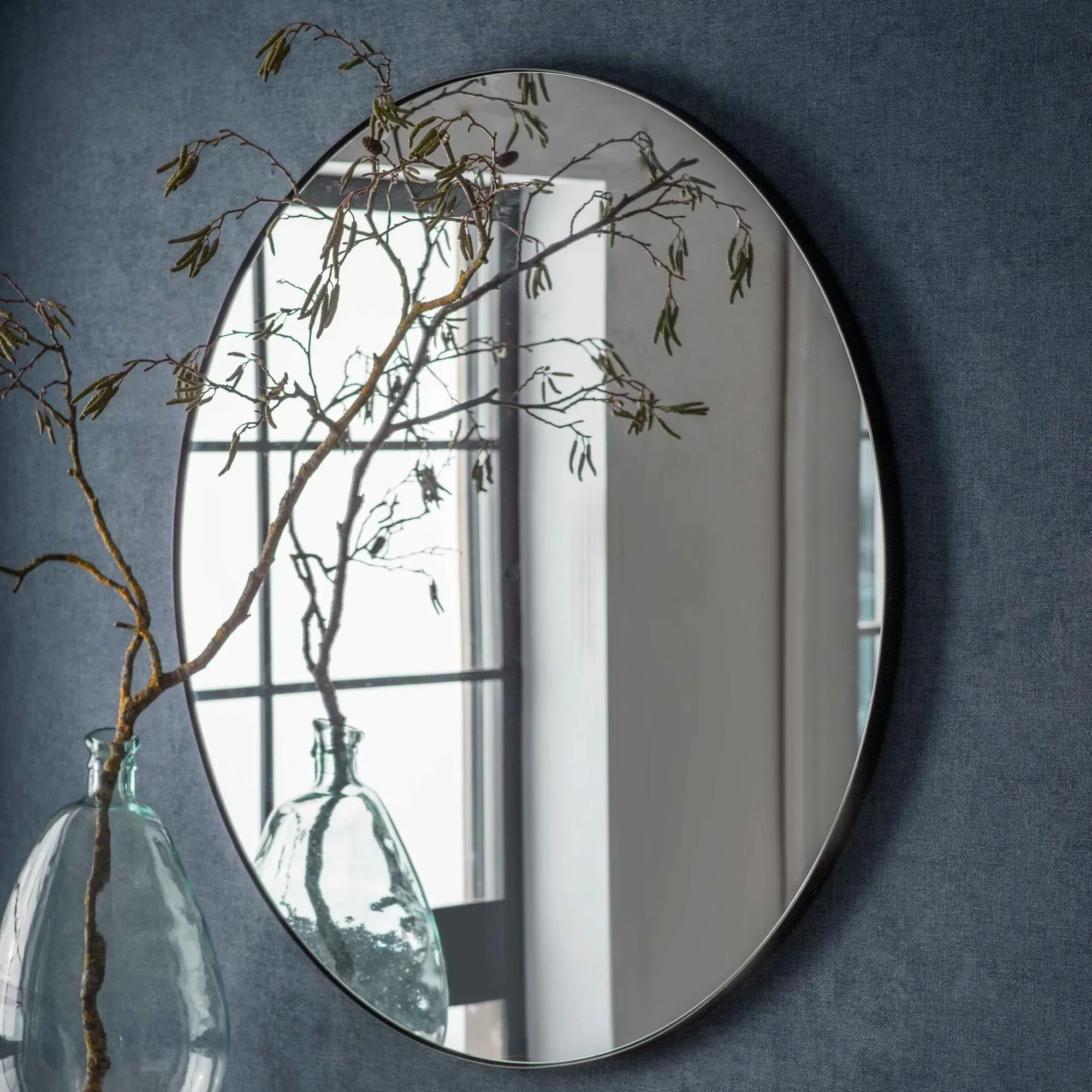 Round Wall Mirror - Steel