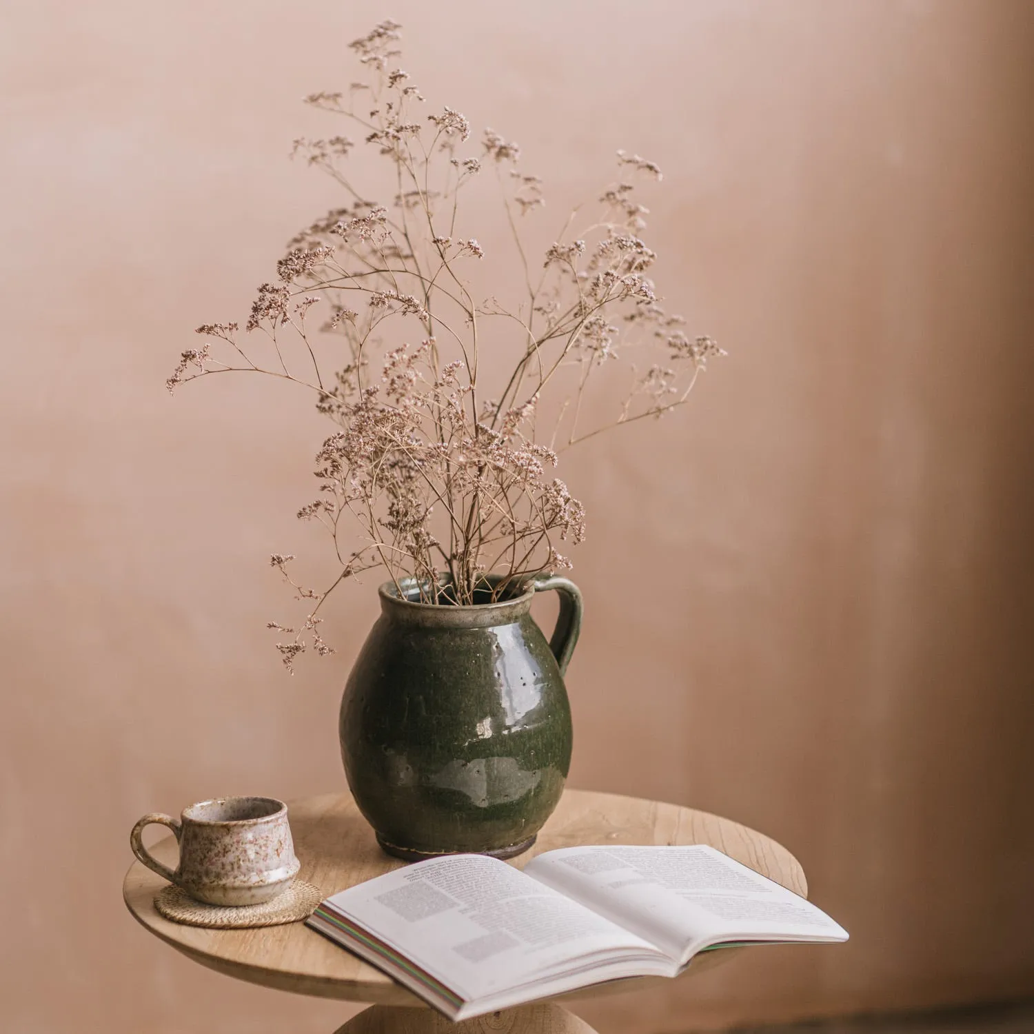 Rustic Handled Vase - Green, Ceramic image