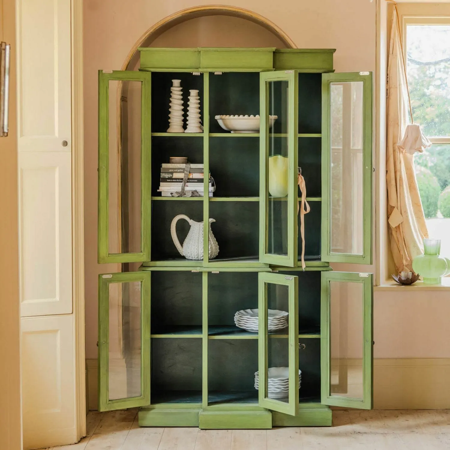 Saba Cabinet - Green, Mango Wood