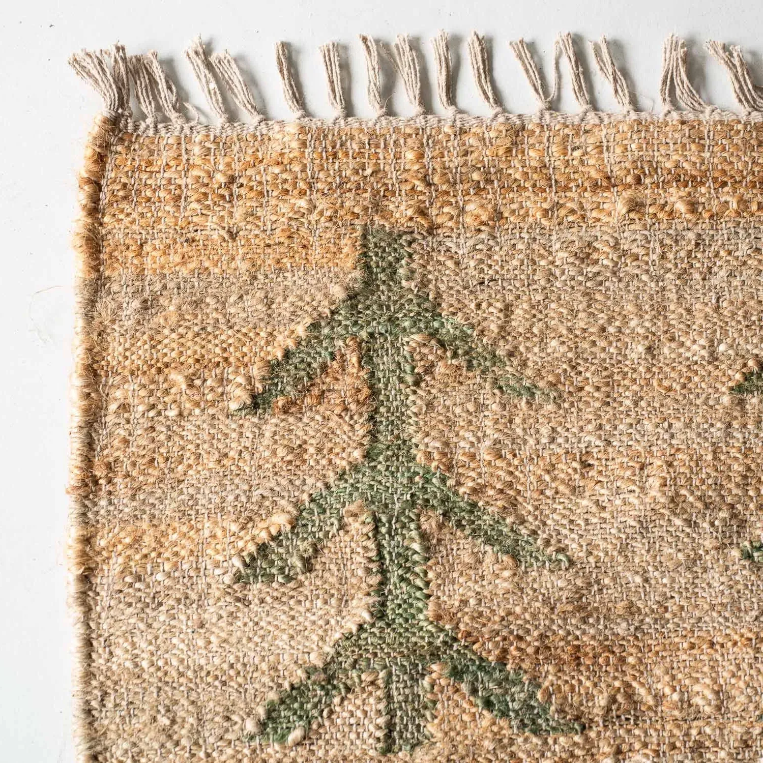 Sage Green Tree Rug - Green, Cotton