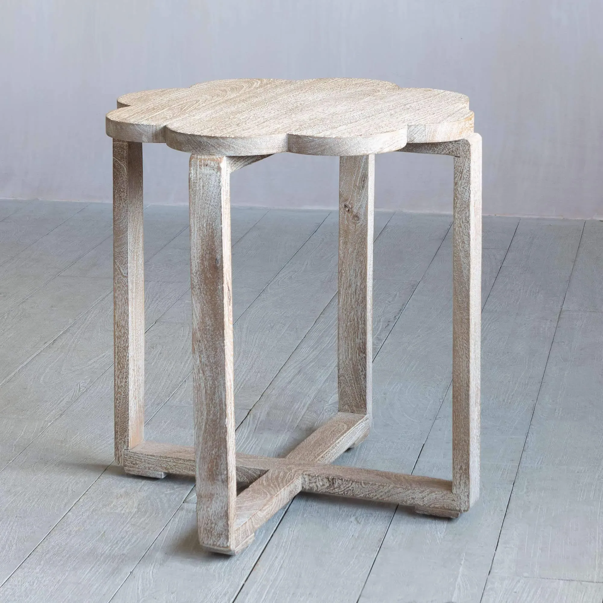 Scallop Side Table - Natural, Mango Wood