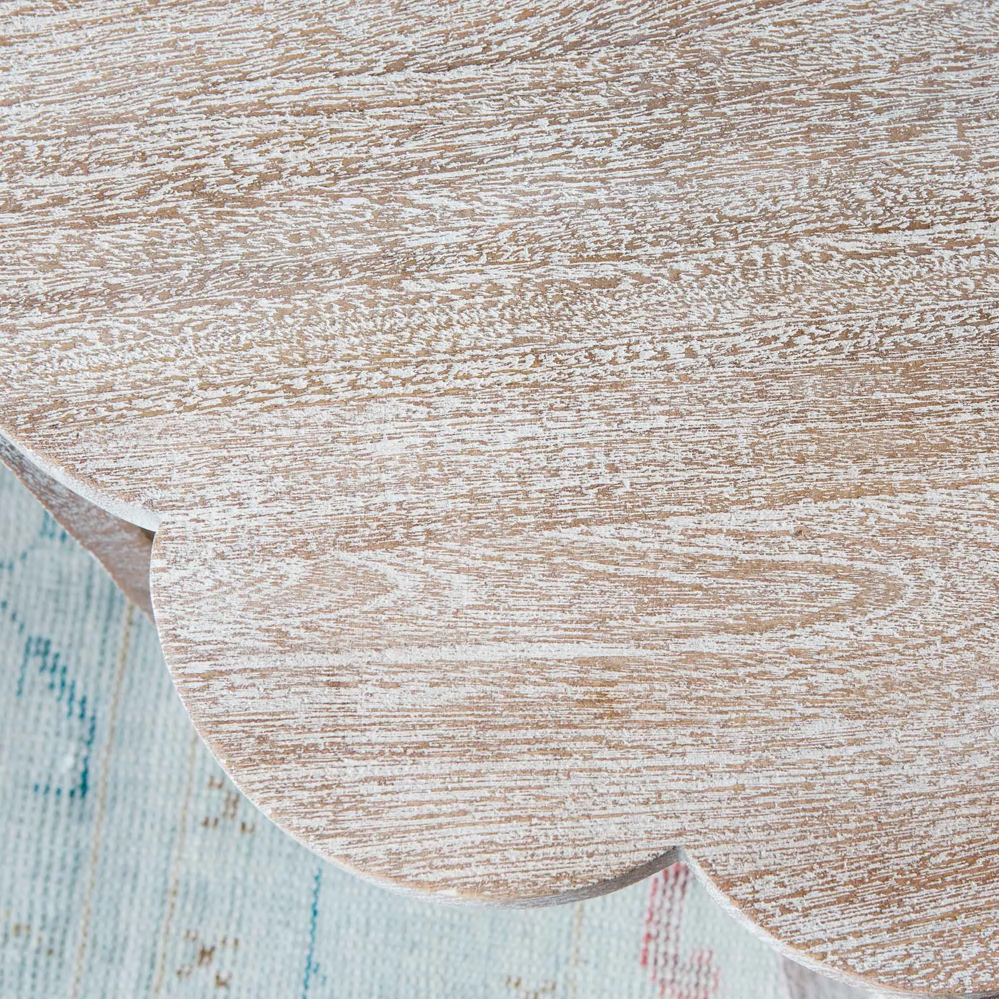 Scallop Side Table - Natural, Mango Wood
