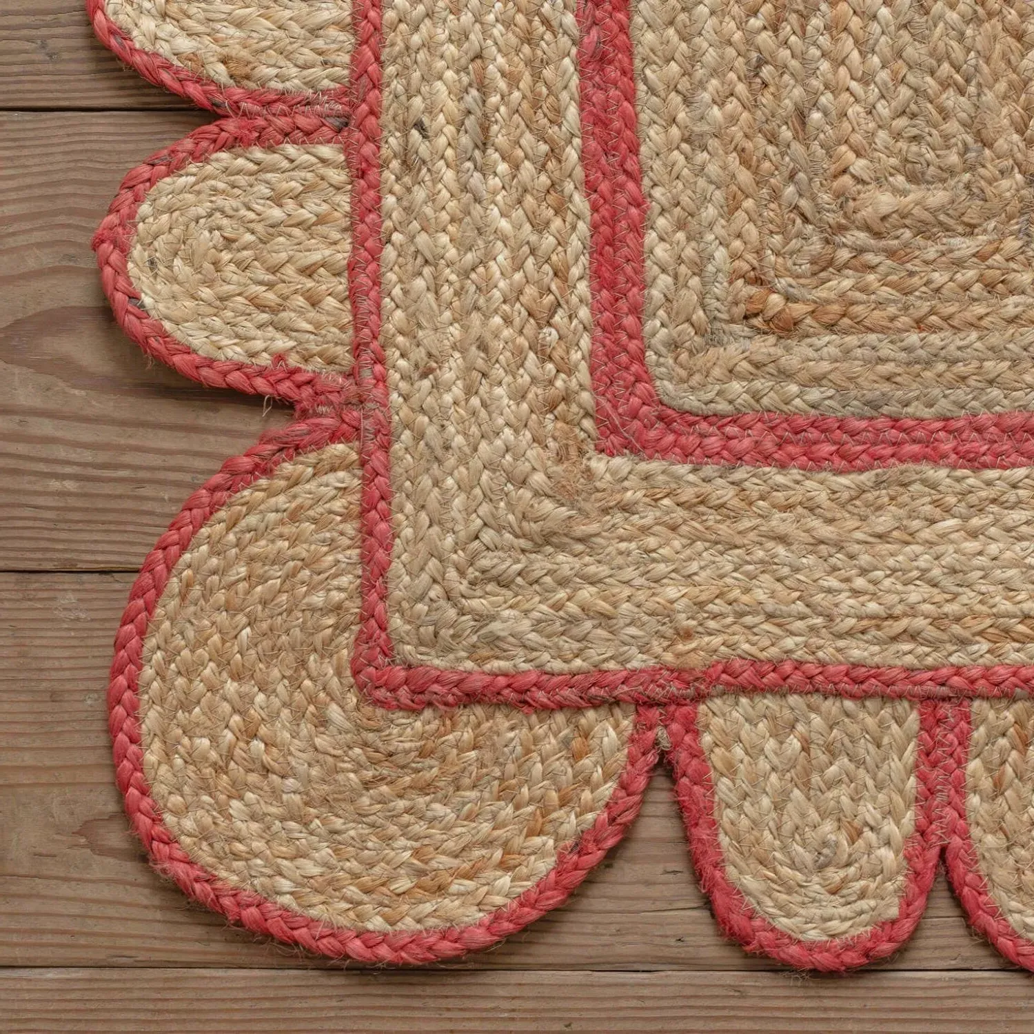 Scalloped Jute Rug - Pink