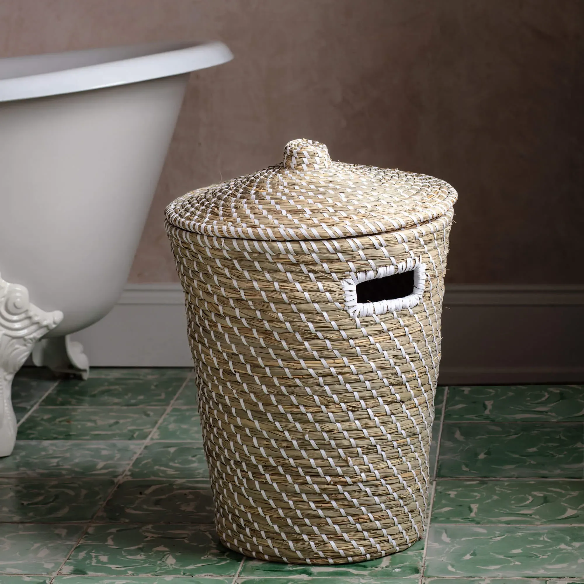 Seagrass Basket with Lid - Natural
