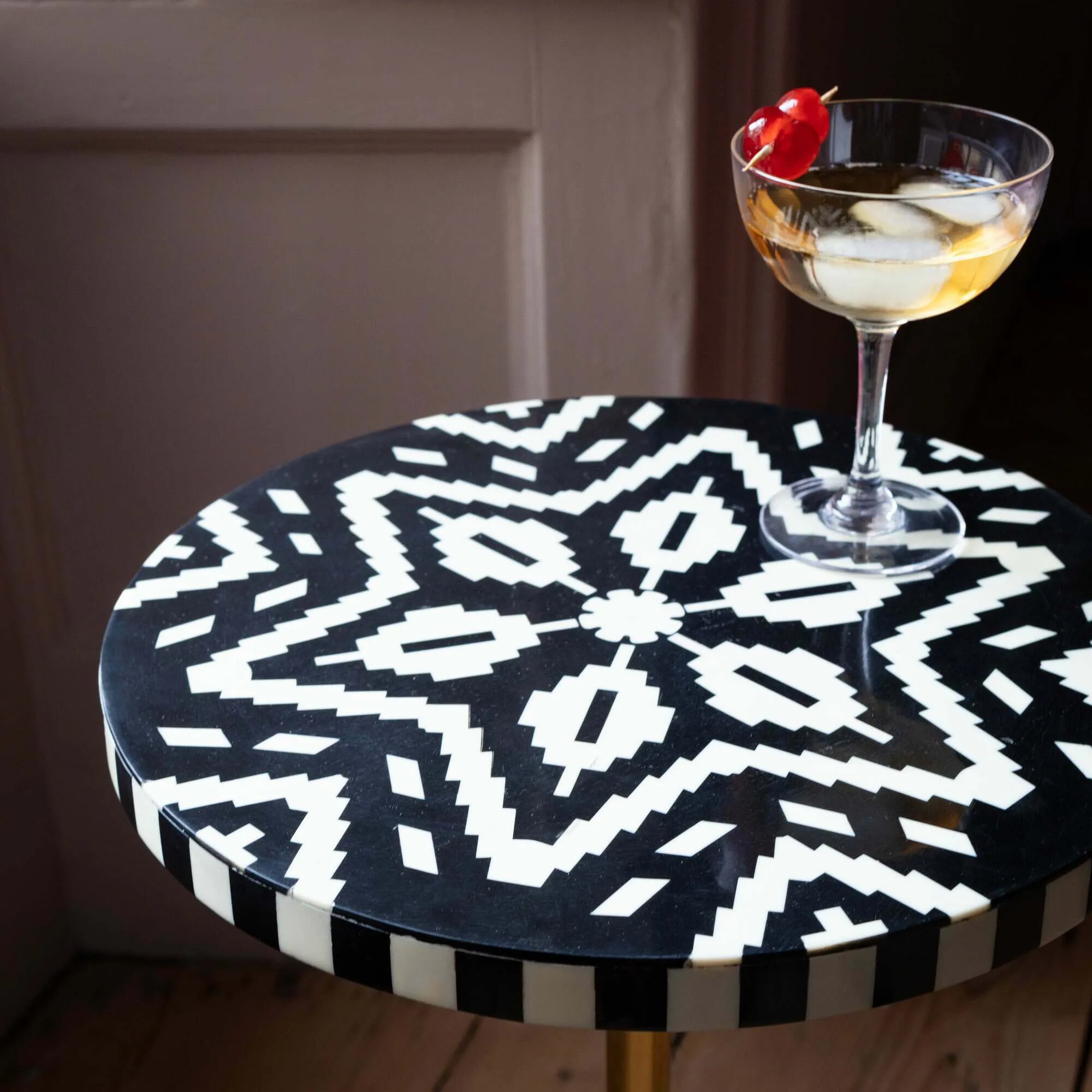 Sedgley Round Side Table - Monochrome, Aluminium