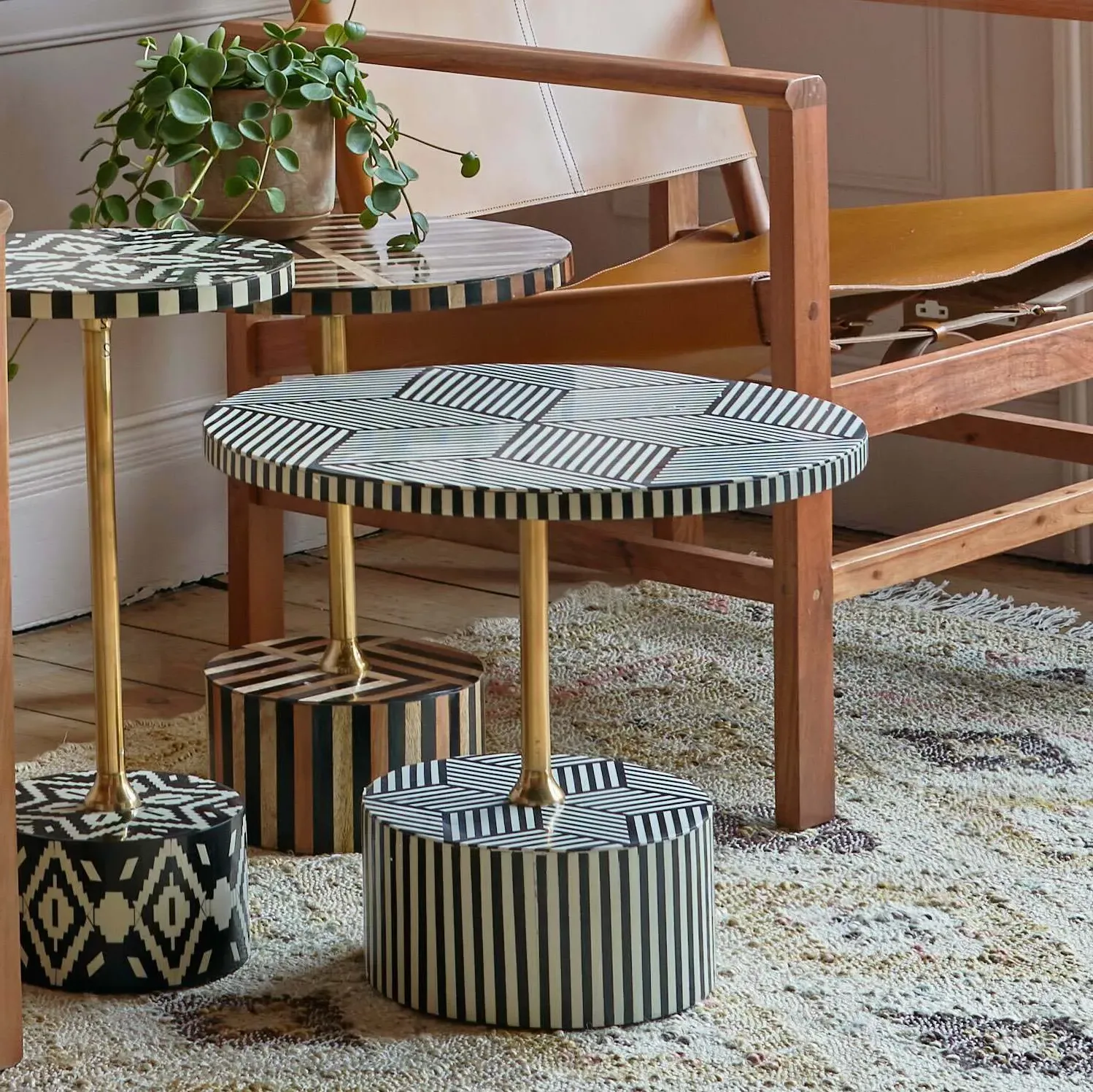 Sedgley Round Side Table - Monochrome, Aluminium