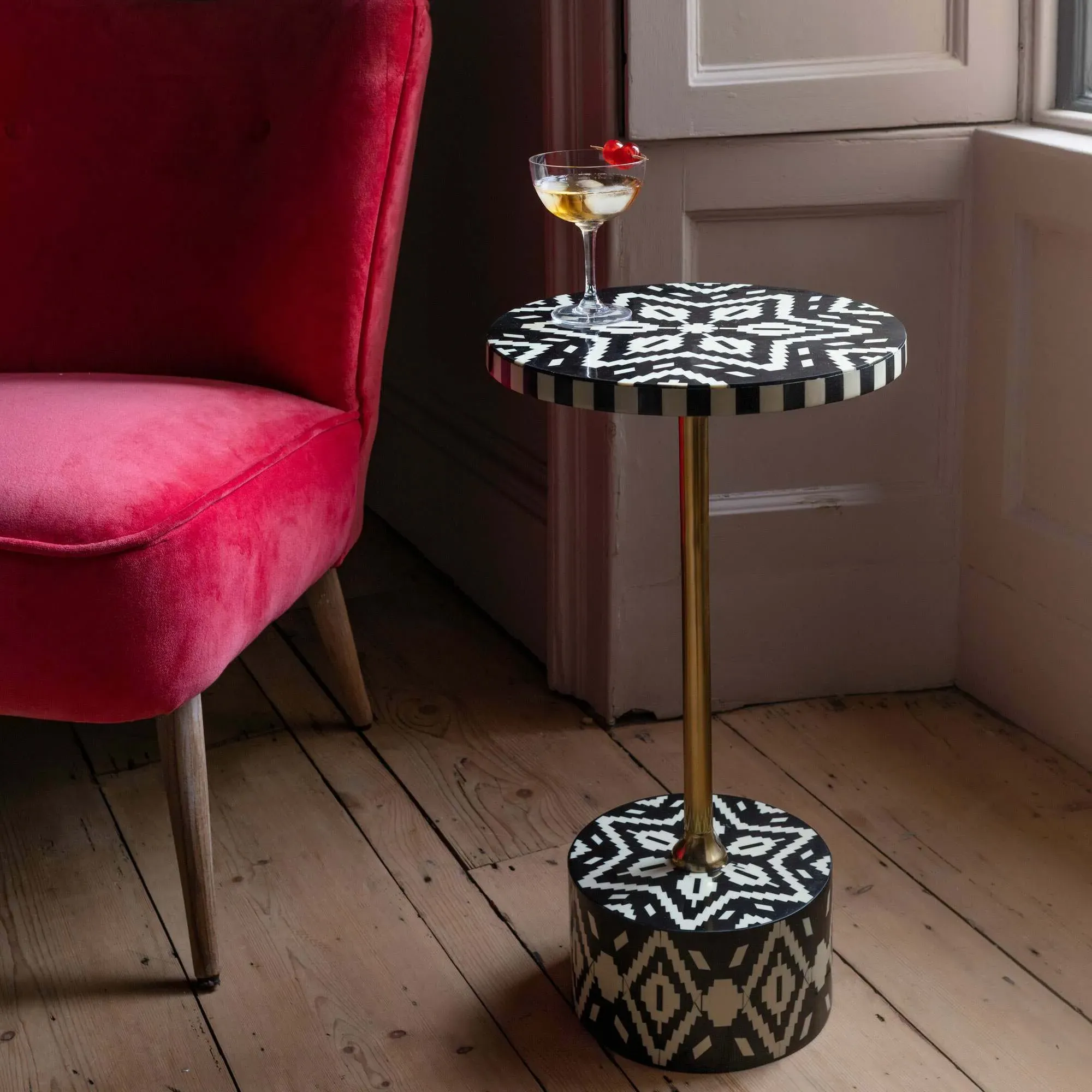 Sedgley Round Side Table - Monochrome, Aluminium image