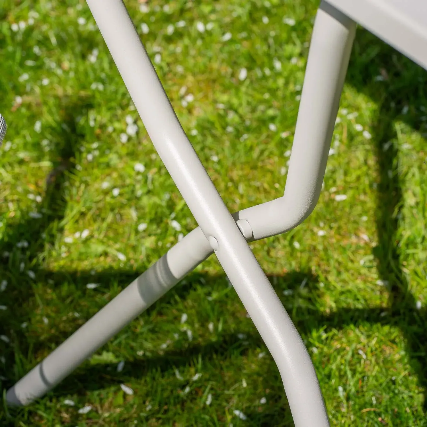 Seigle Square Balcony Table and Two Chairs Set - White