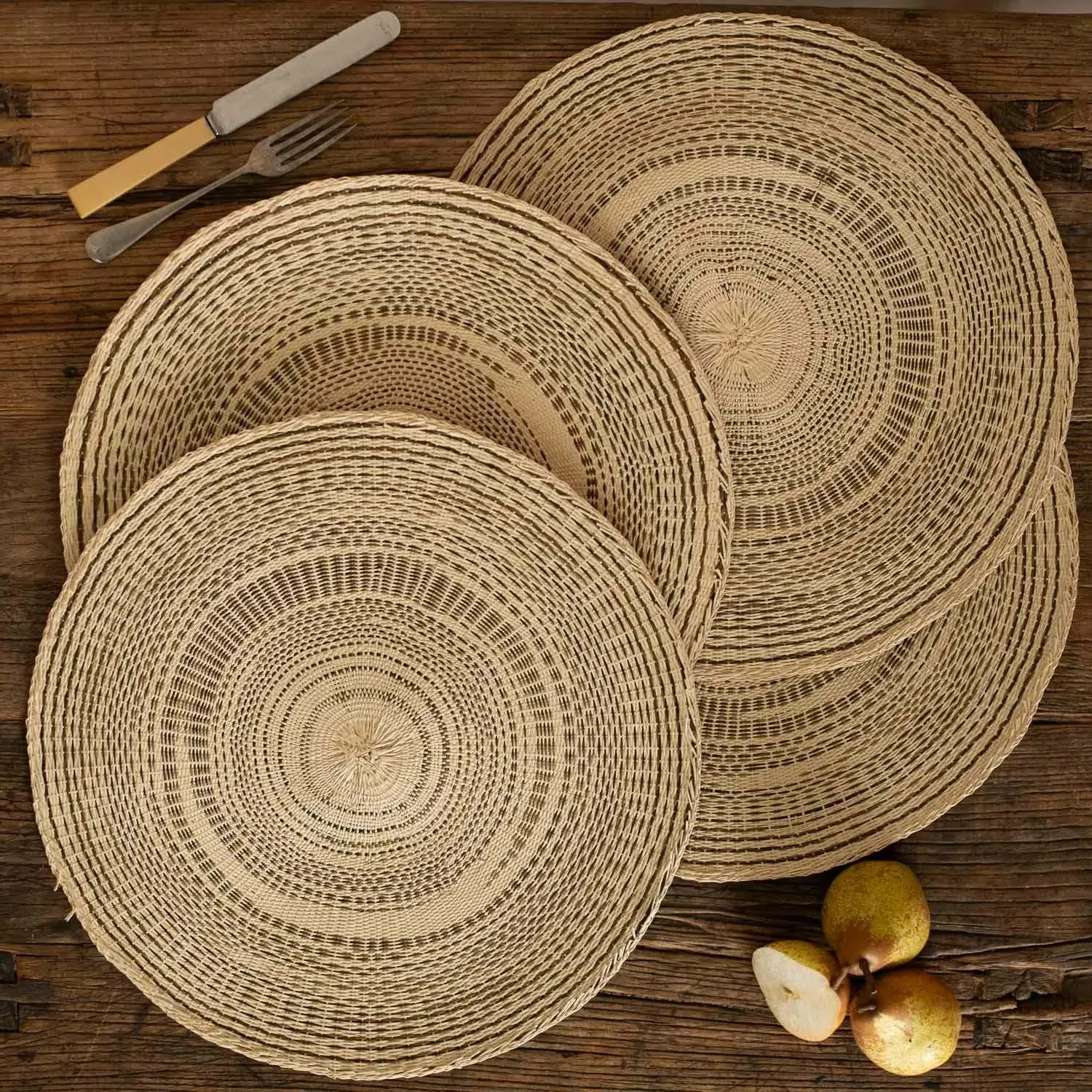 Set of Four Woven Placemats - Brown