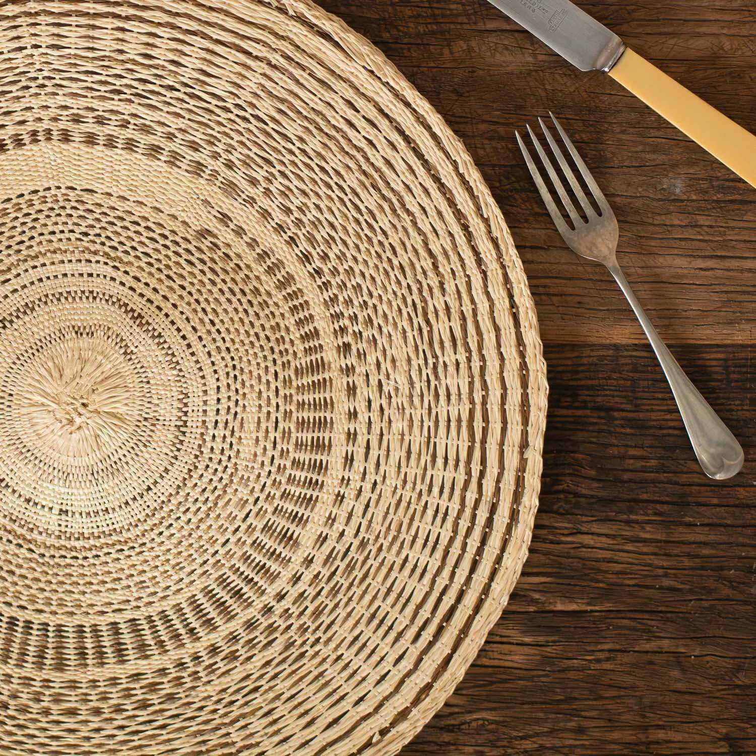 Set of Four Woven Placemats - Brown