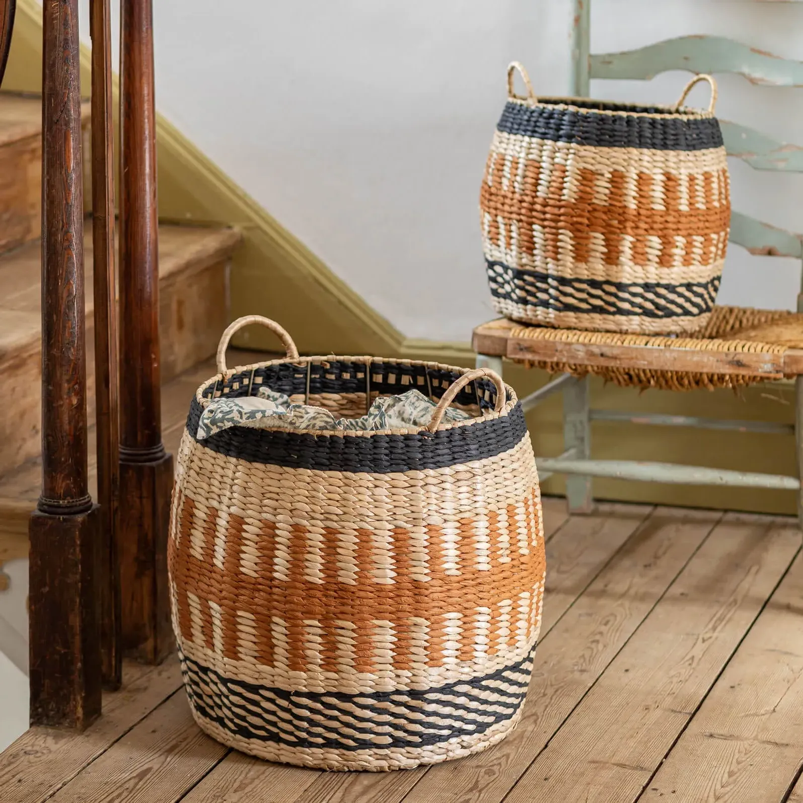 Set of Two Baskets - Terracotta, Paper Rush image
