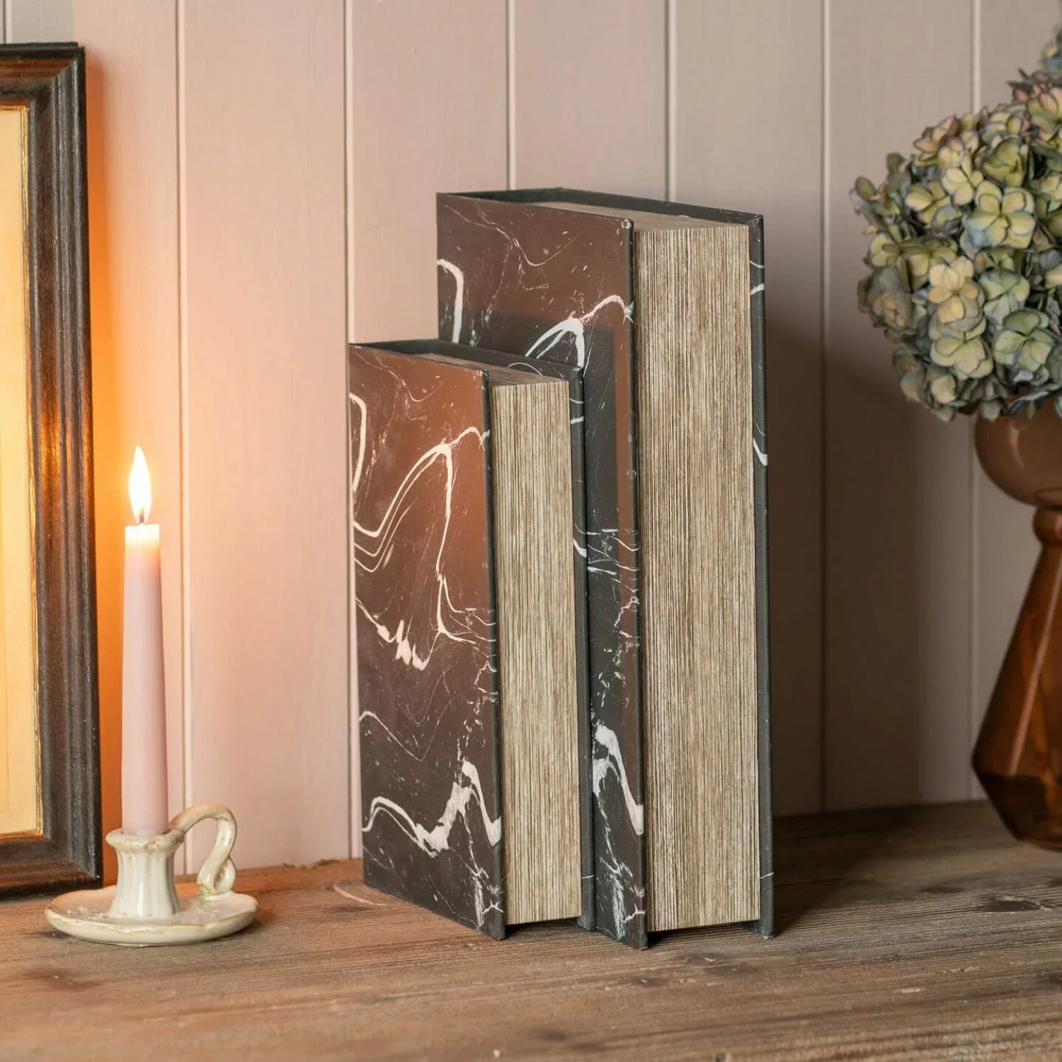 Set of Two Book Boxes - Black, Wood image