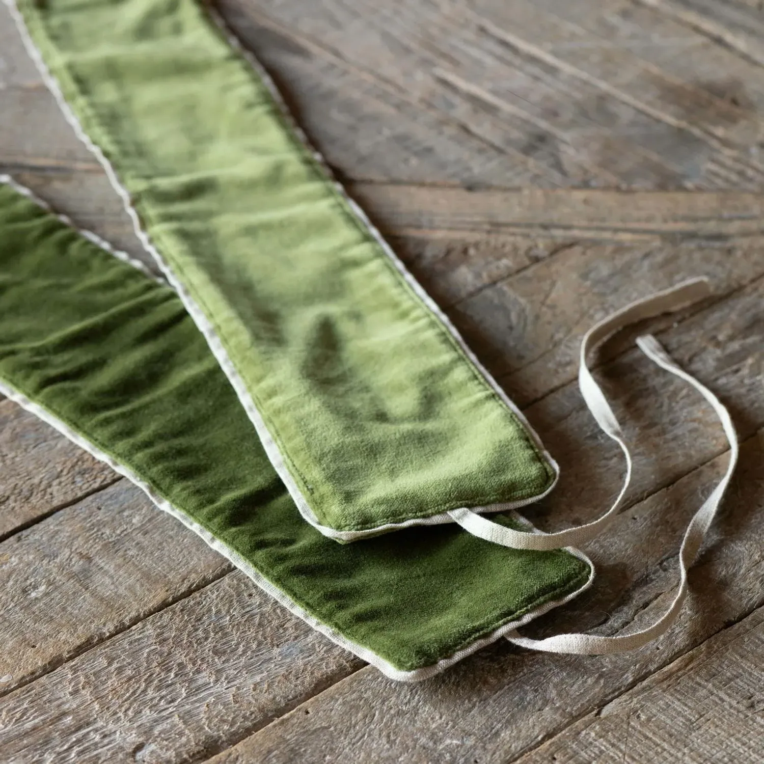 Set of Two Curtain Tie Backs - Avocado, Velvet