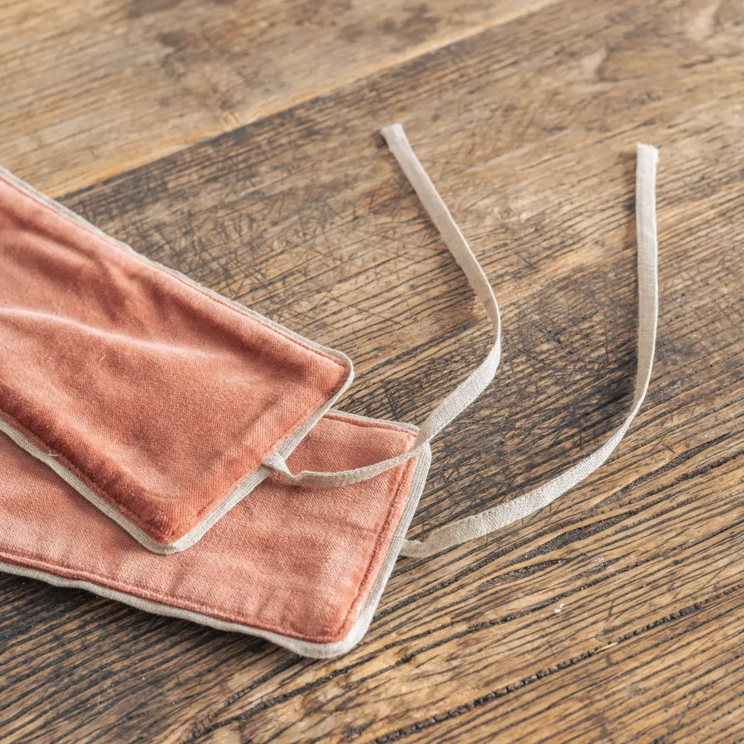 Set of Two Curtain Tie Backs - Burnt Sienna, Velvet