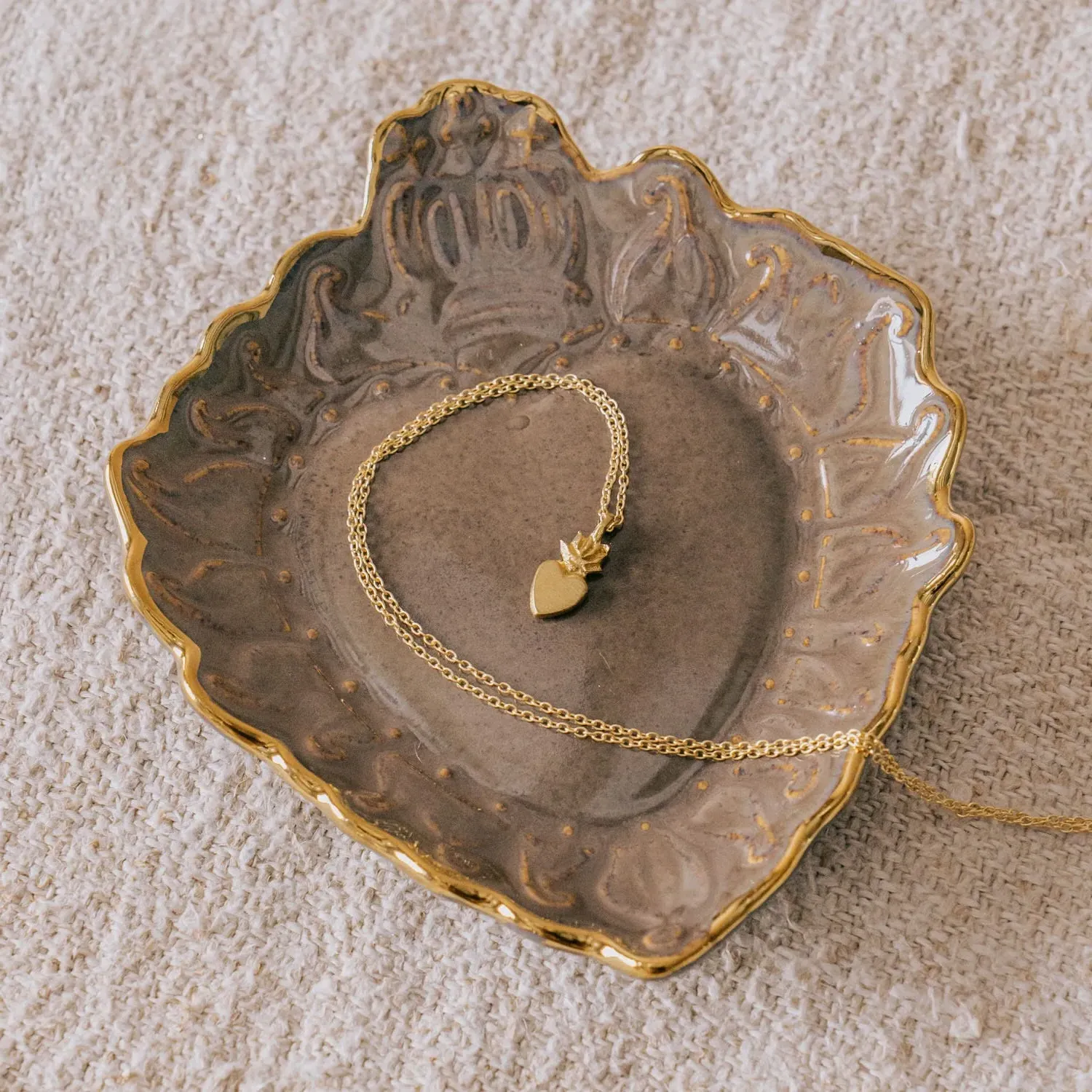 Set of Two Ex-Voto Trinket Trays - Stoneware