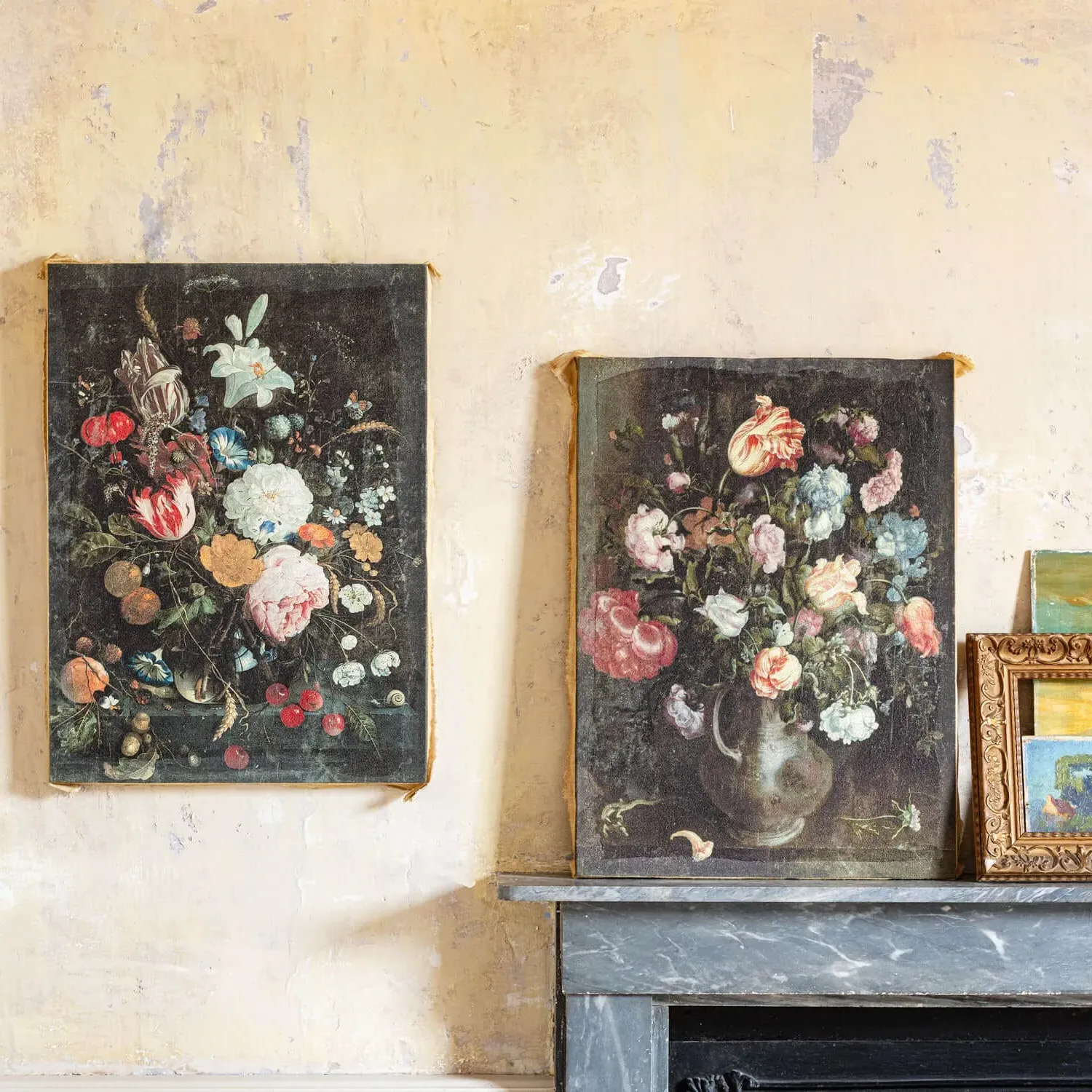 Set of Two Floral Canvas Prints - Pink, Orange image