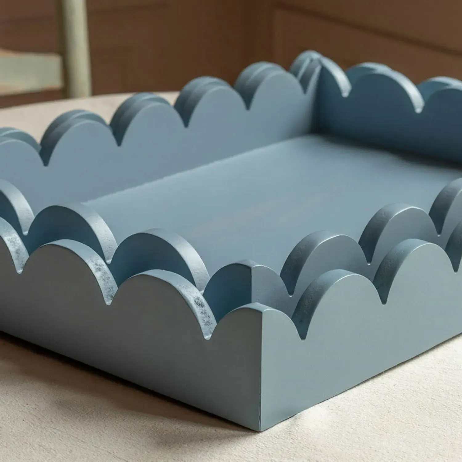 Set of Two Scallop Trays - Grey